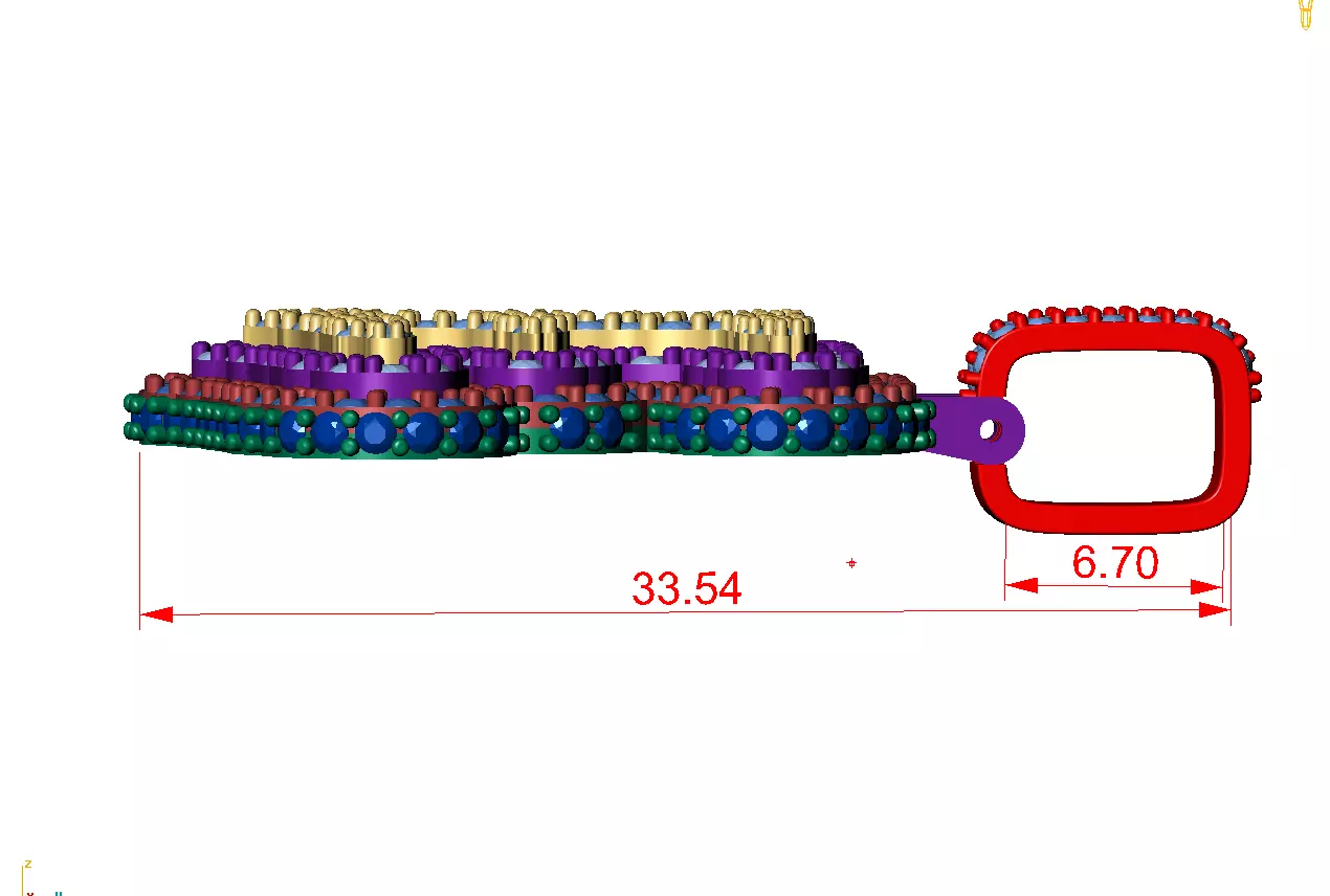 Triple layer Hip Hop Pendant 3D print model_8