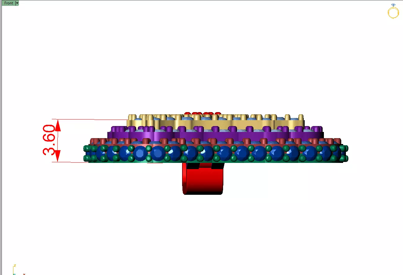 Triple layer Hip Hop Pendant 3D print model_7