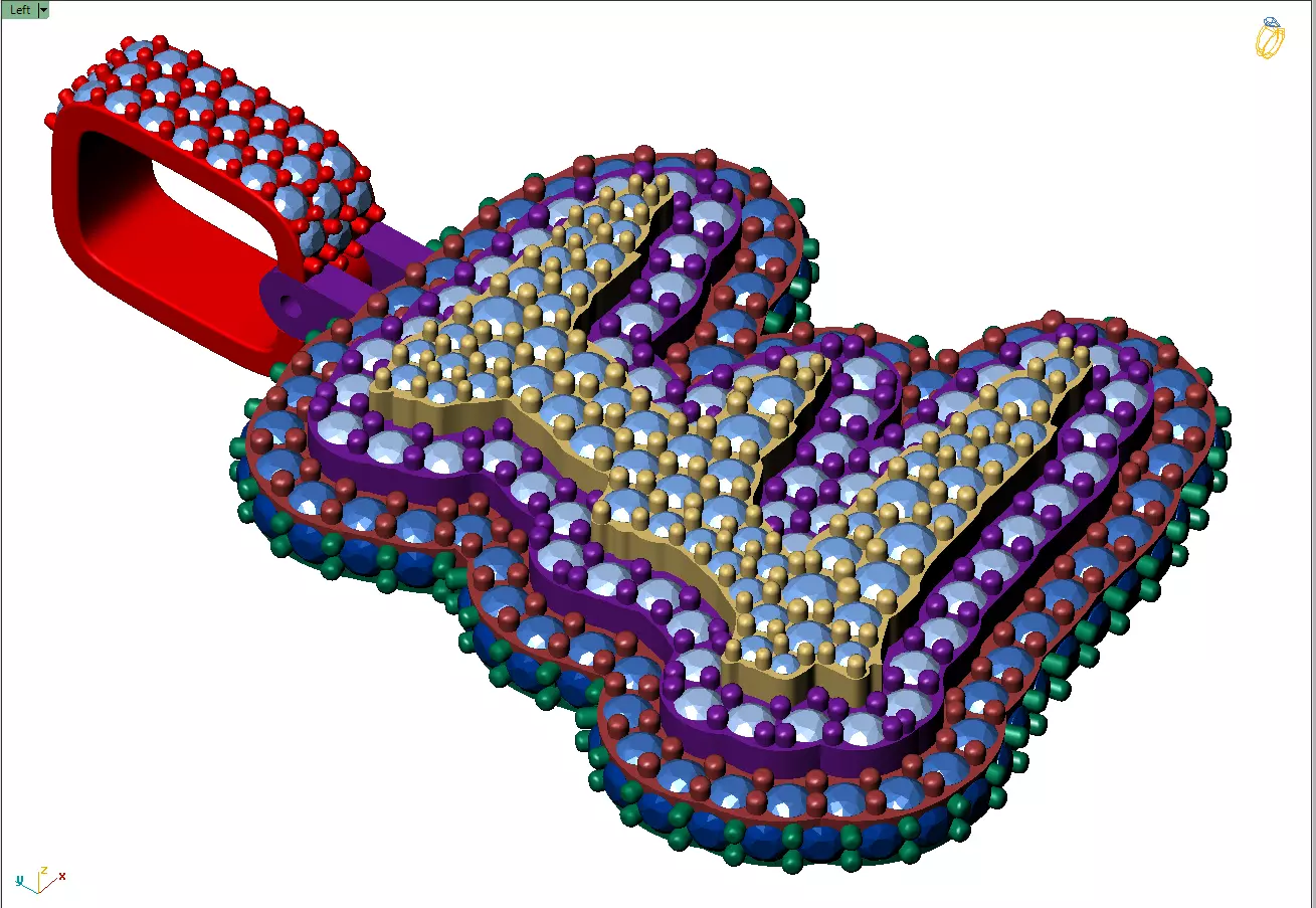 Triple layer Hip Hop Pendant 3D print model_16