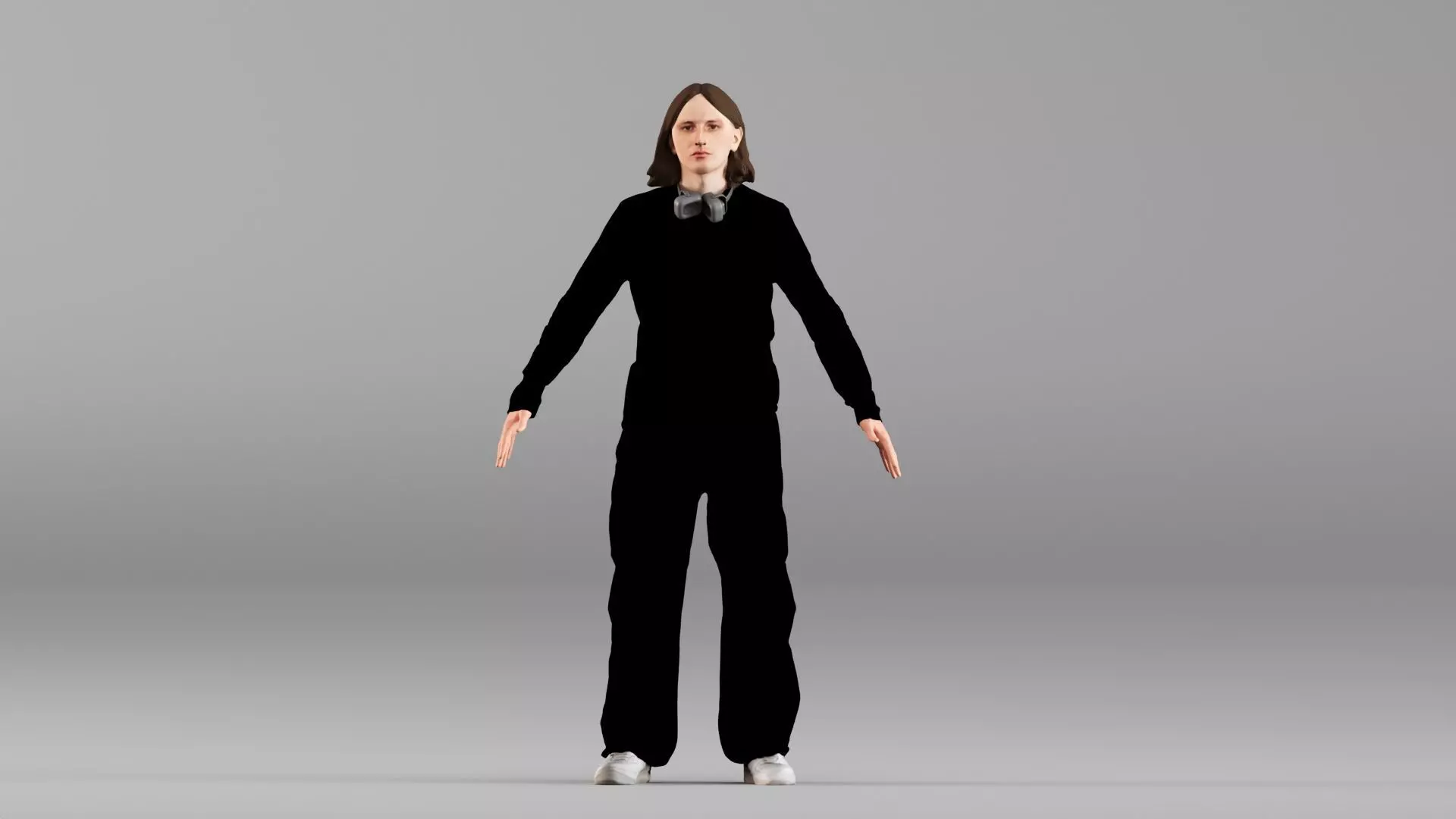 002406 Male Character in a Neutral T-Pose Low-poly 3D model