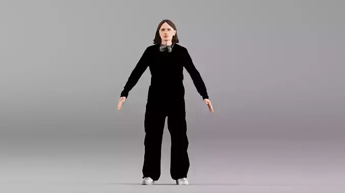 S00101 Male Character in a Neutral TPose Low-poly 3D model