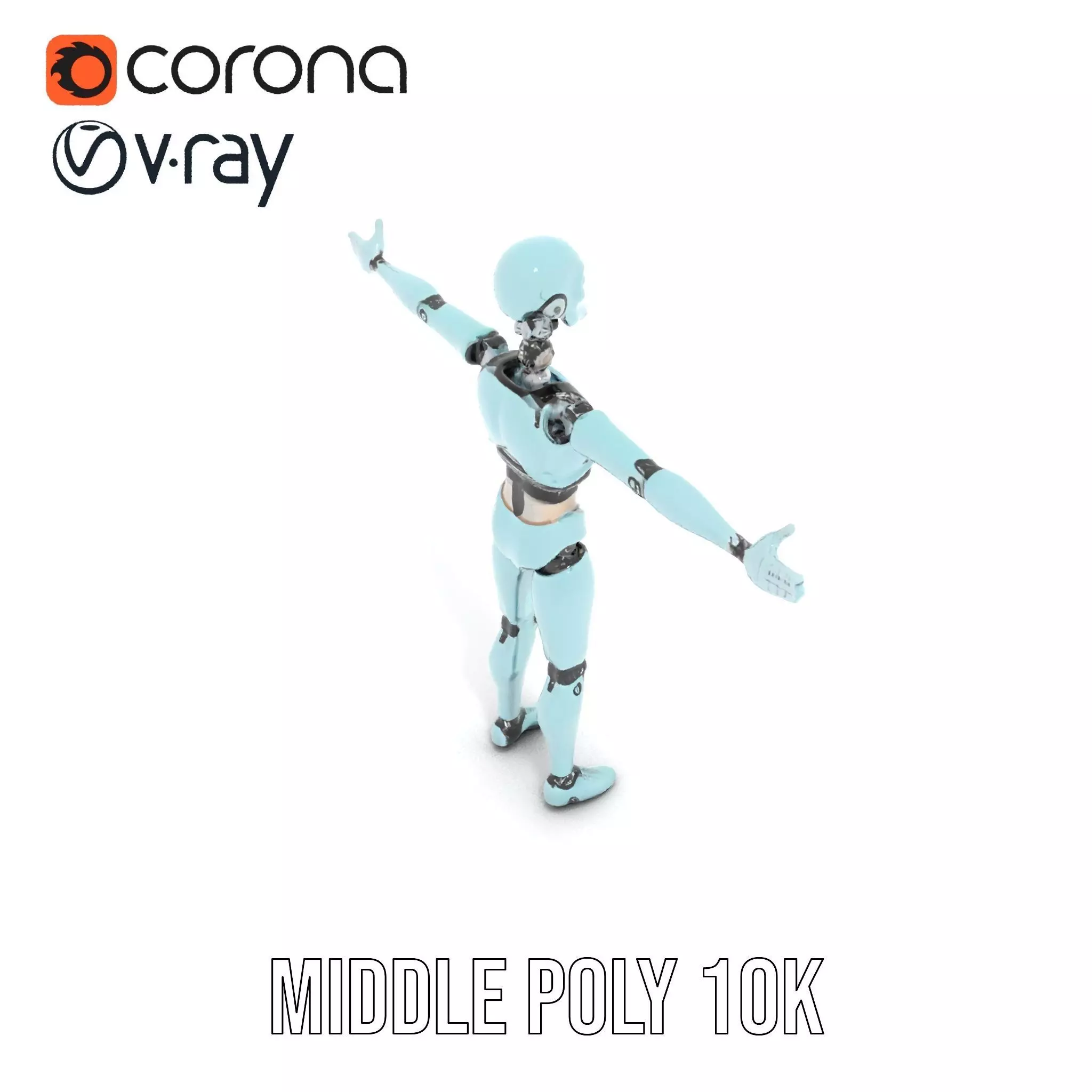 Aqua Android Humanoid model pack Low-poly 3D model_18