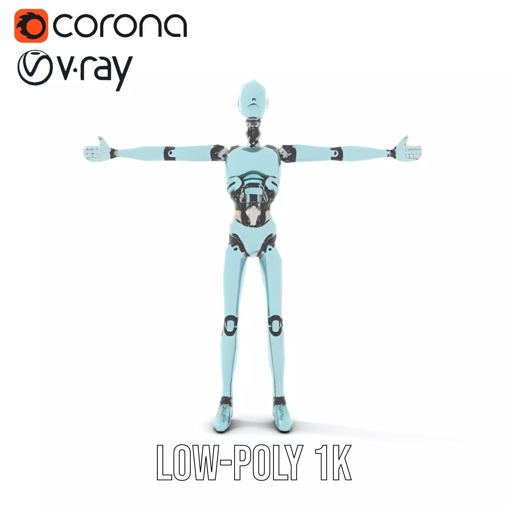 Aqua Android Humanoid model pack Low-poly 3D model_28