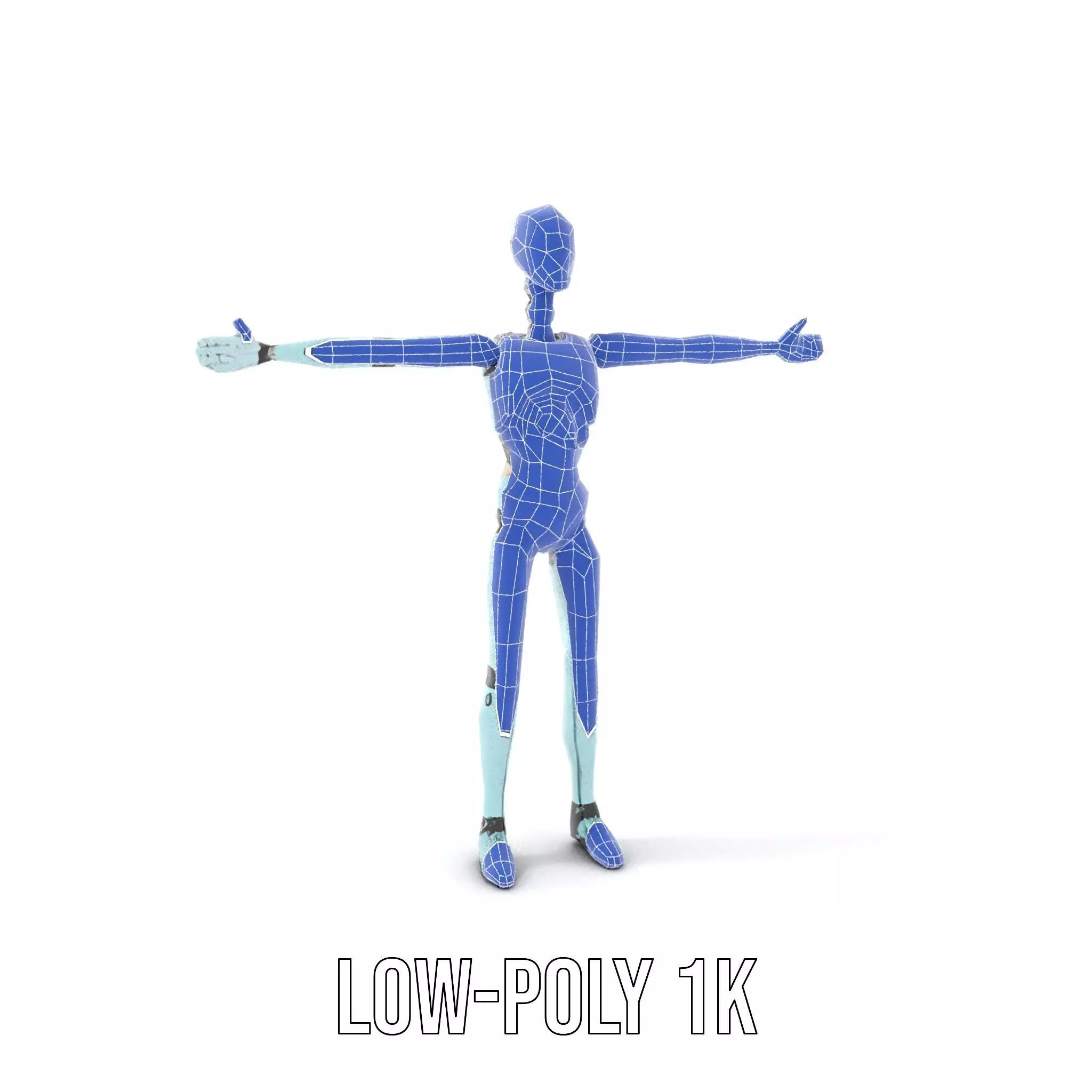 Aqua Android Humanoid model pack Low-poly 3D model_7