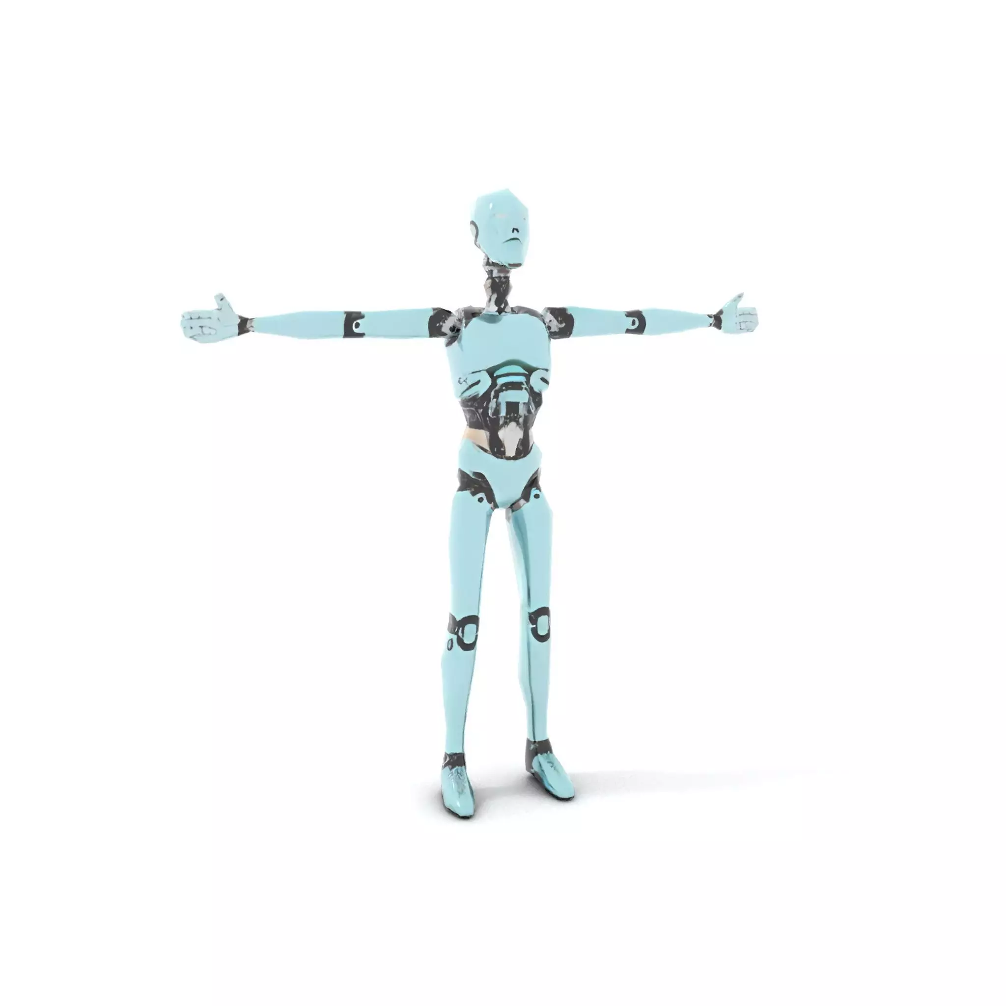 Aqua Android Humanoid model pack Low-poly 3D model_9