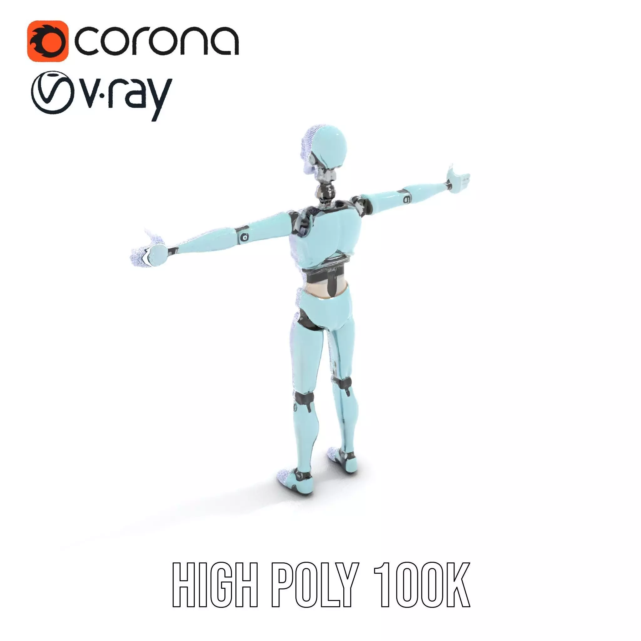 Aqua Android Humanoid model pack Low-poly 3D model_26