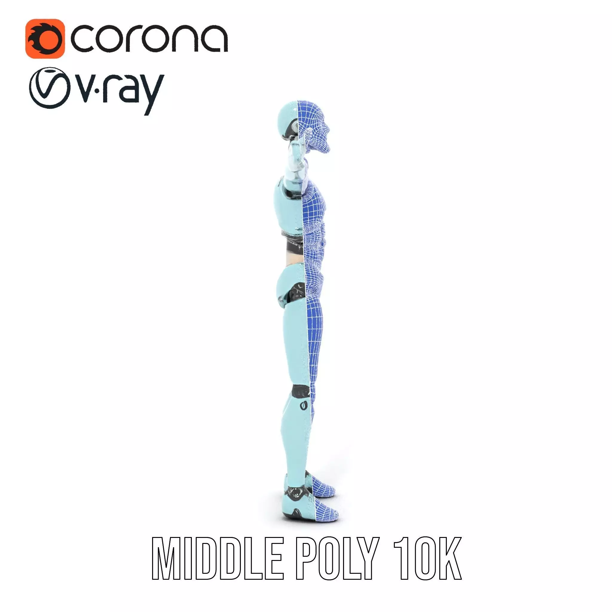 Aqua Android Humanoid model pack Low-poly 3D model_13