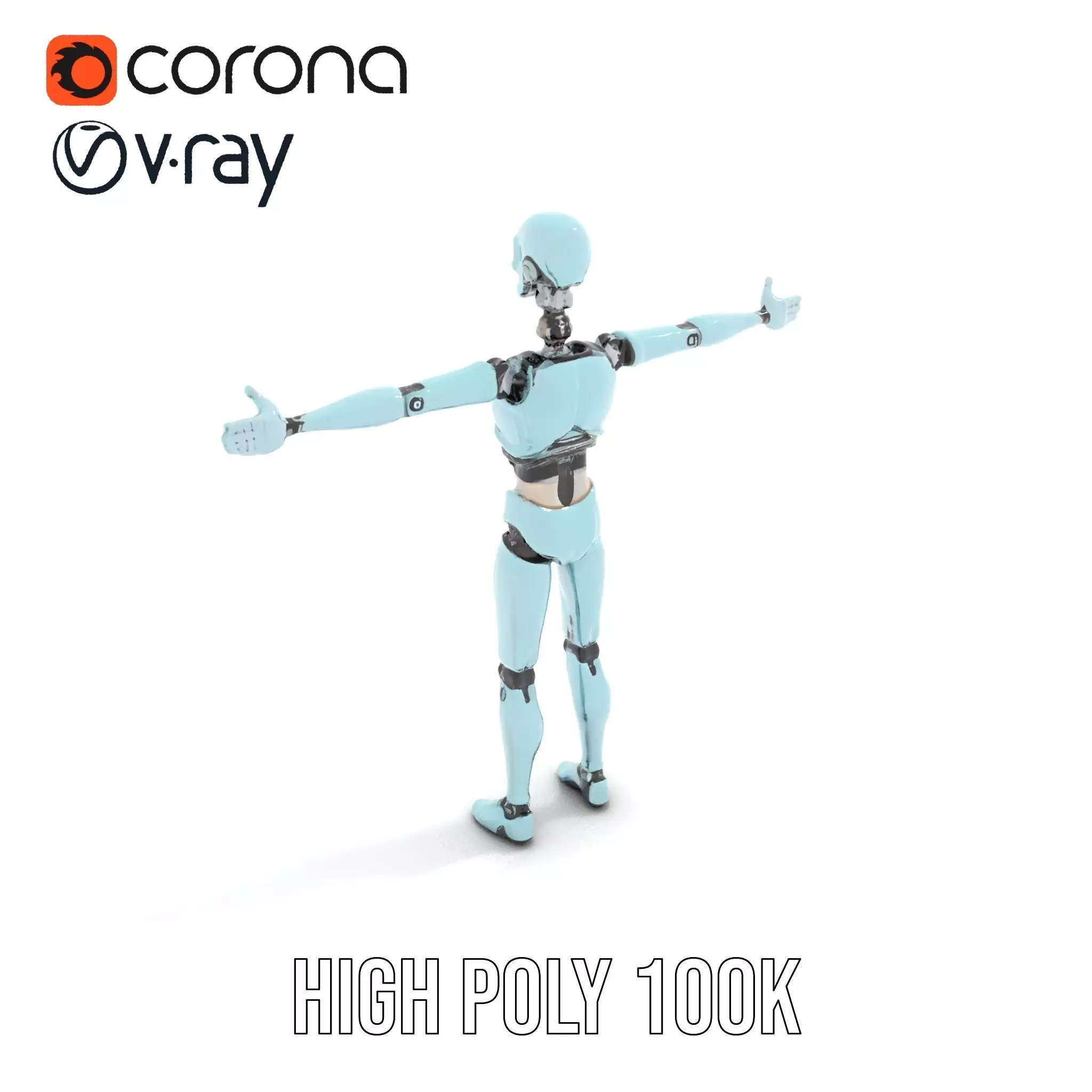 Aqua Android Humanoid model pack Low-poly 3D model_34