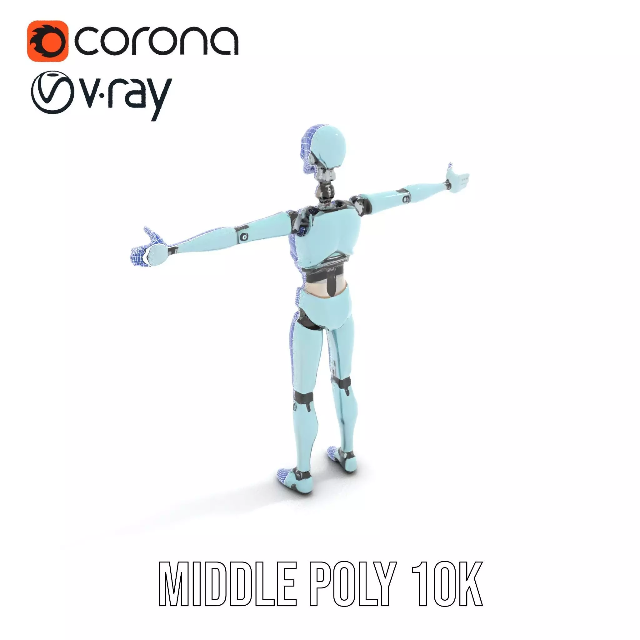 Aqua Android Humanoid model pack Low-poly 3D model_27