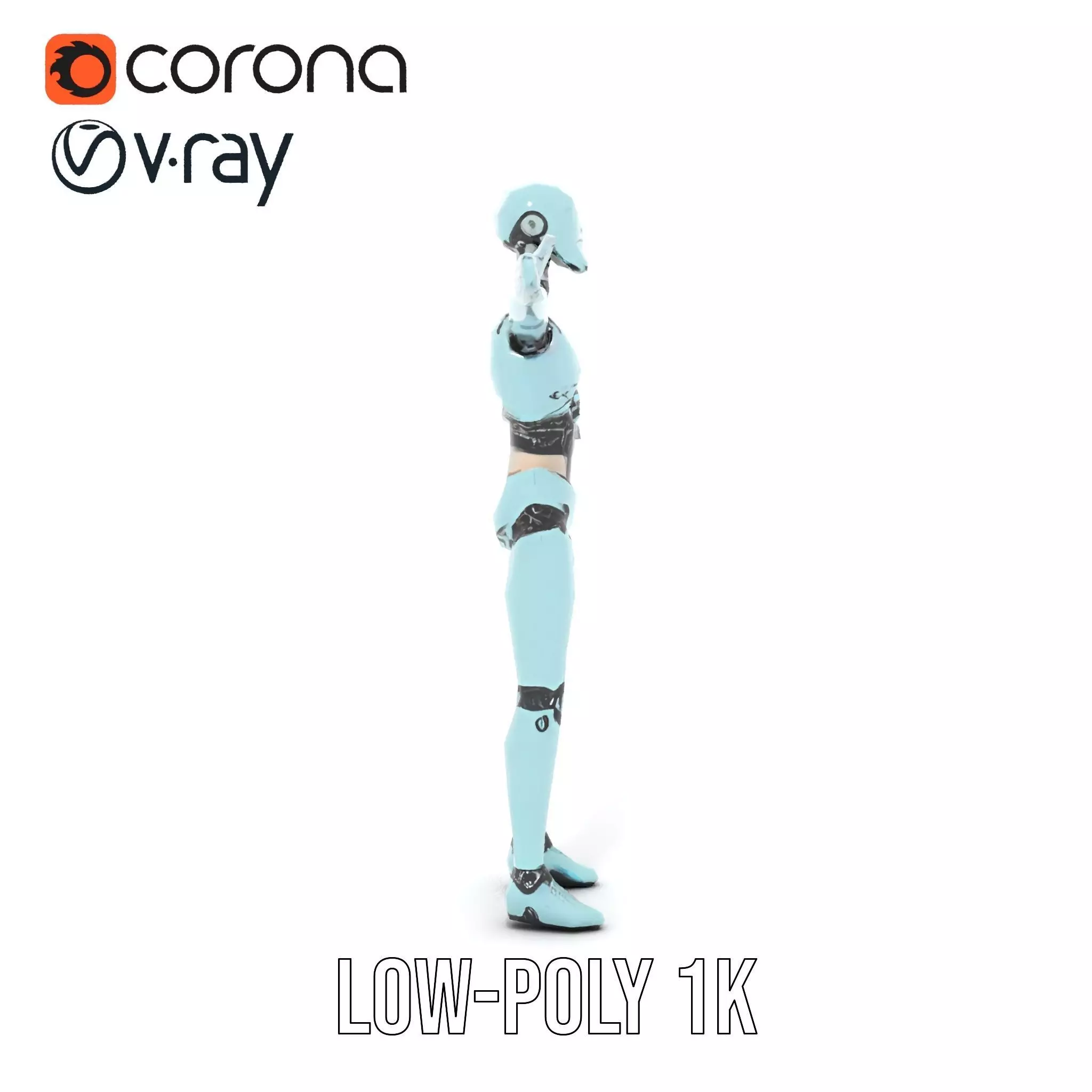 Aqua Android Humanoid model pack Low-poly 3D model_25