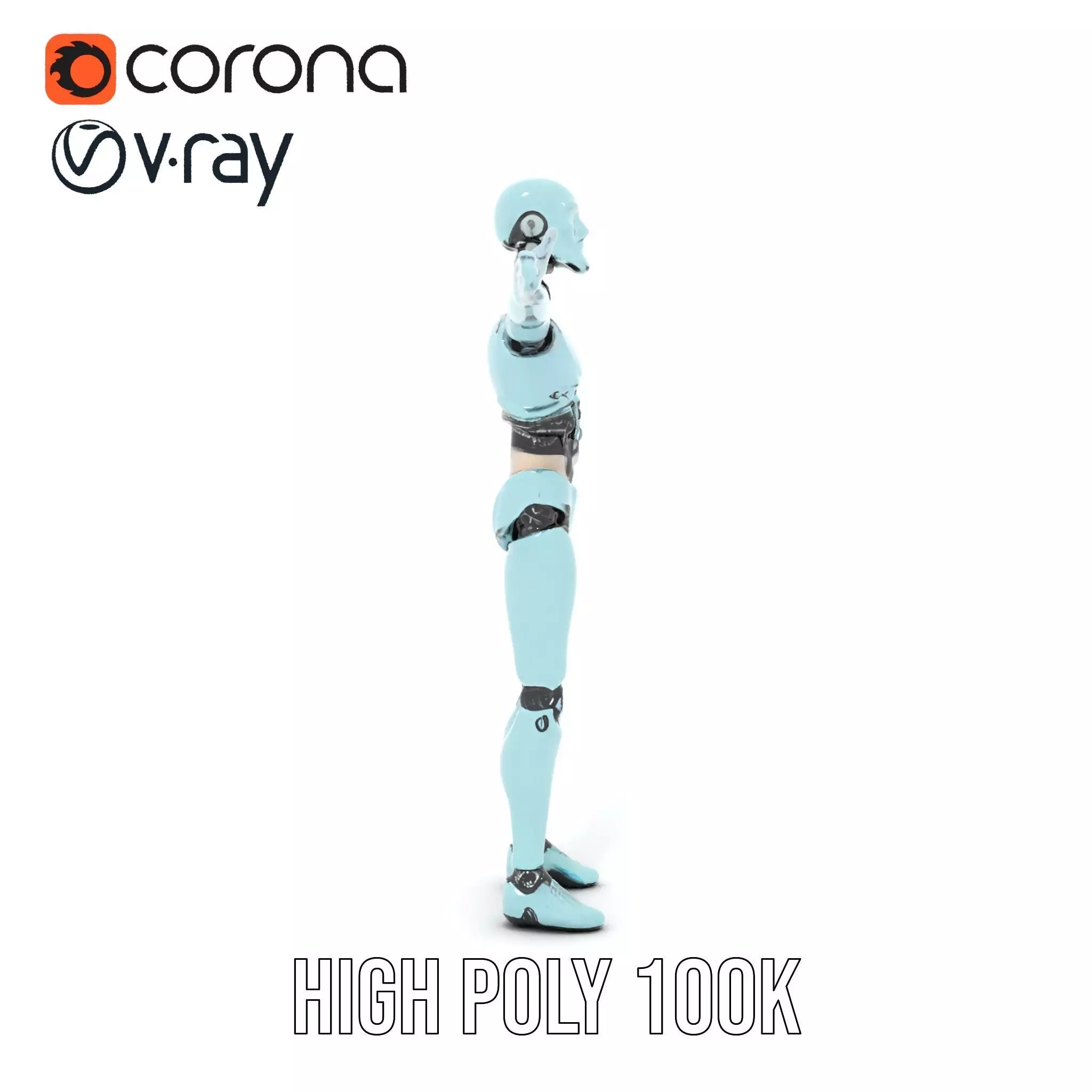 Aqua Android Humanoid model pack Low-poly 3D model_31