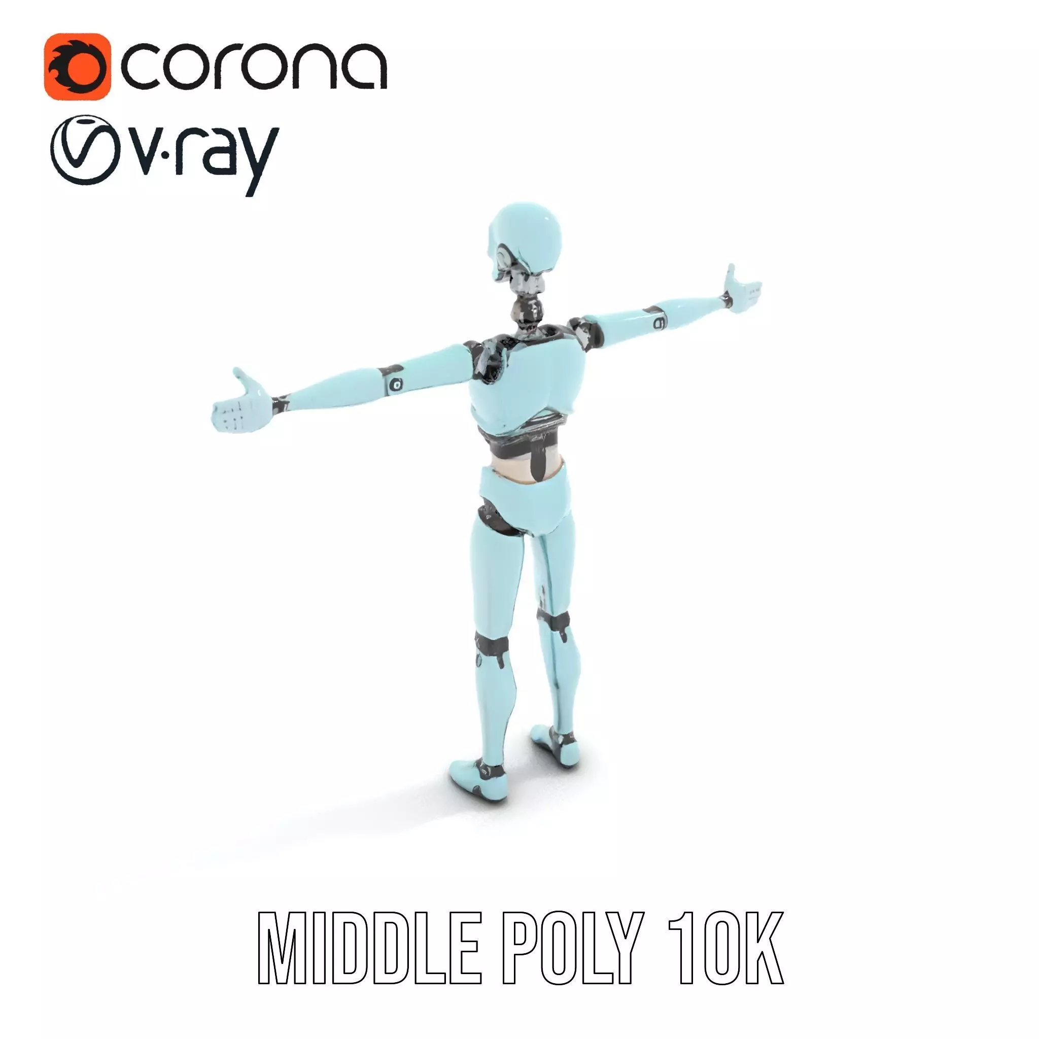 Aqua Android Humanoid model pack Low-poly 3D model_6