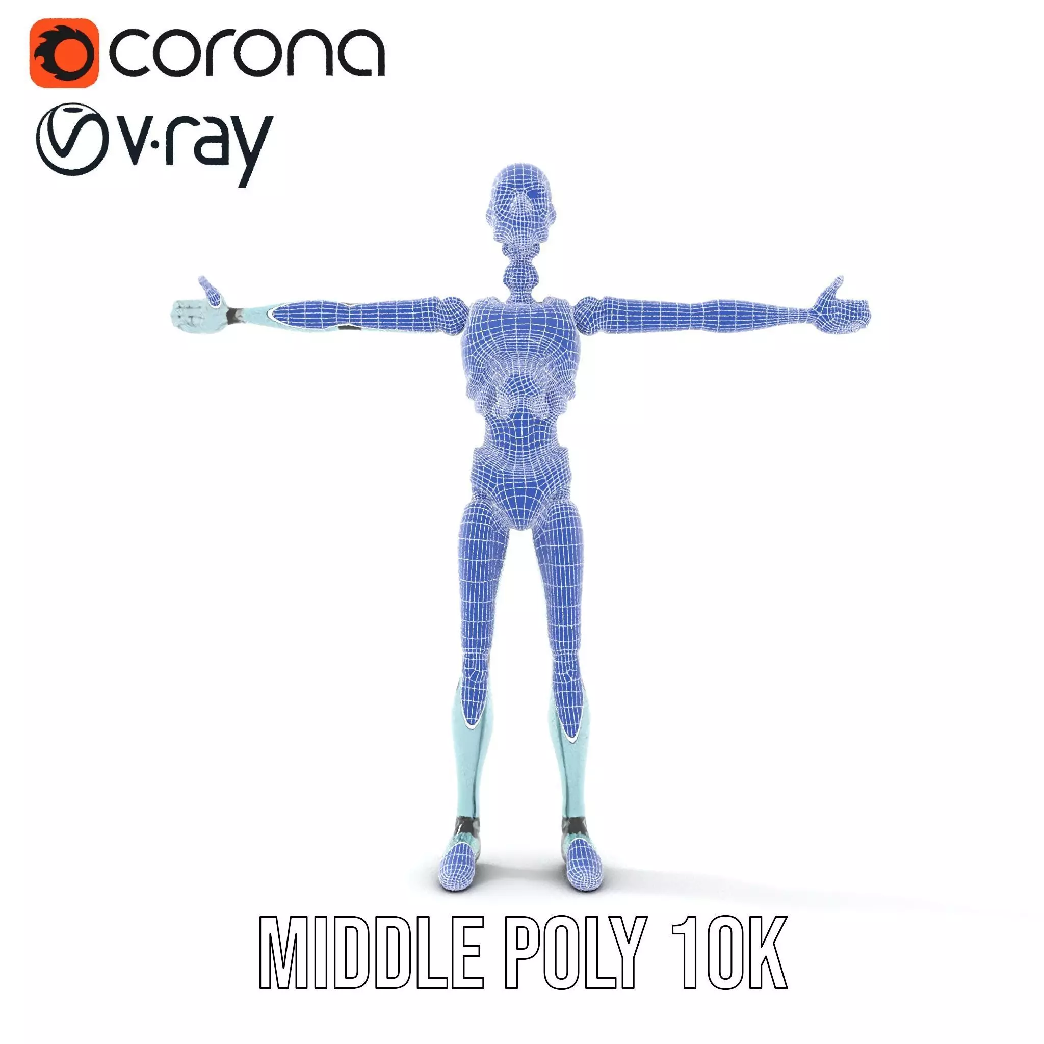 Aqua Android Humanoid model pack Low-poly 3D model_21