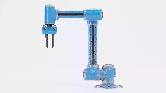 Robotic Arm with Claw and Worn Finish - V4 Rigged