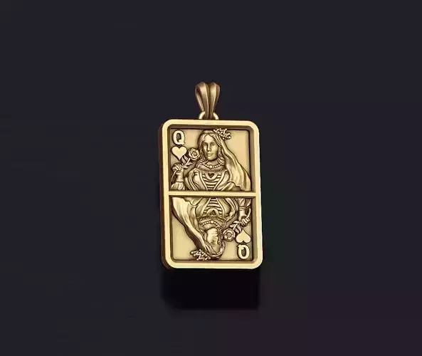 Heart queen playing card pendant light