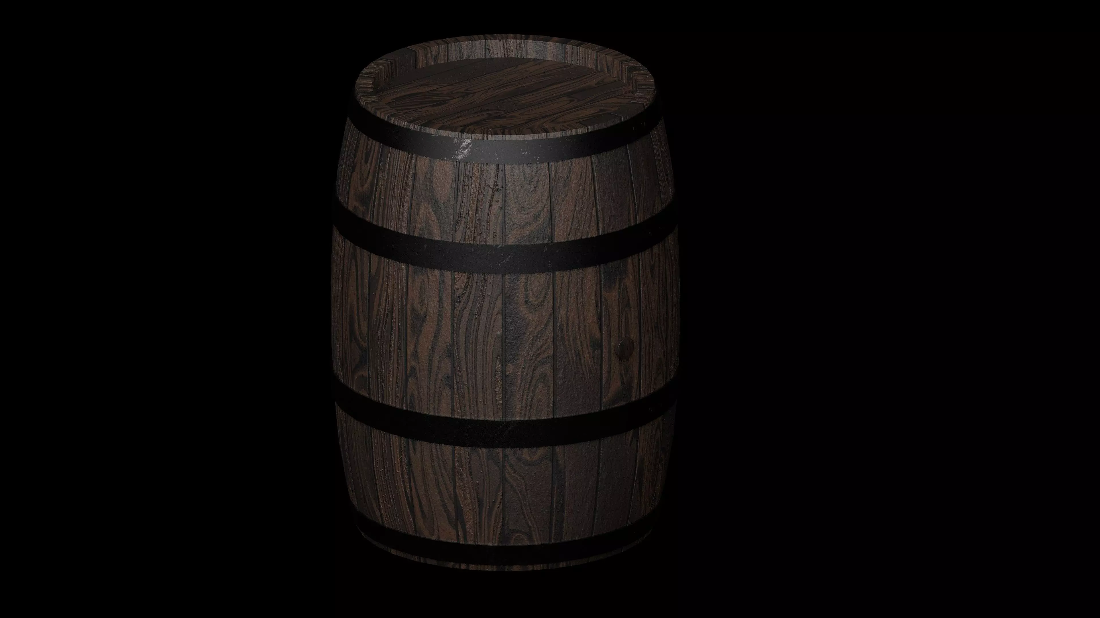 Medieval Wooden Barrel Low-poly 3D model