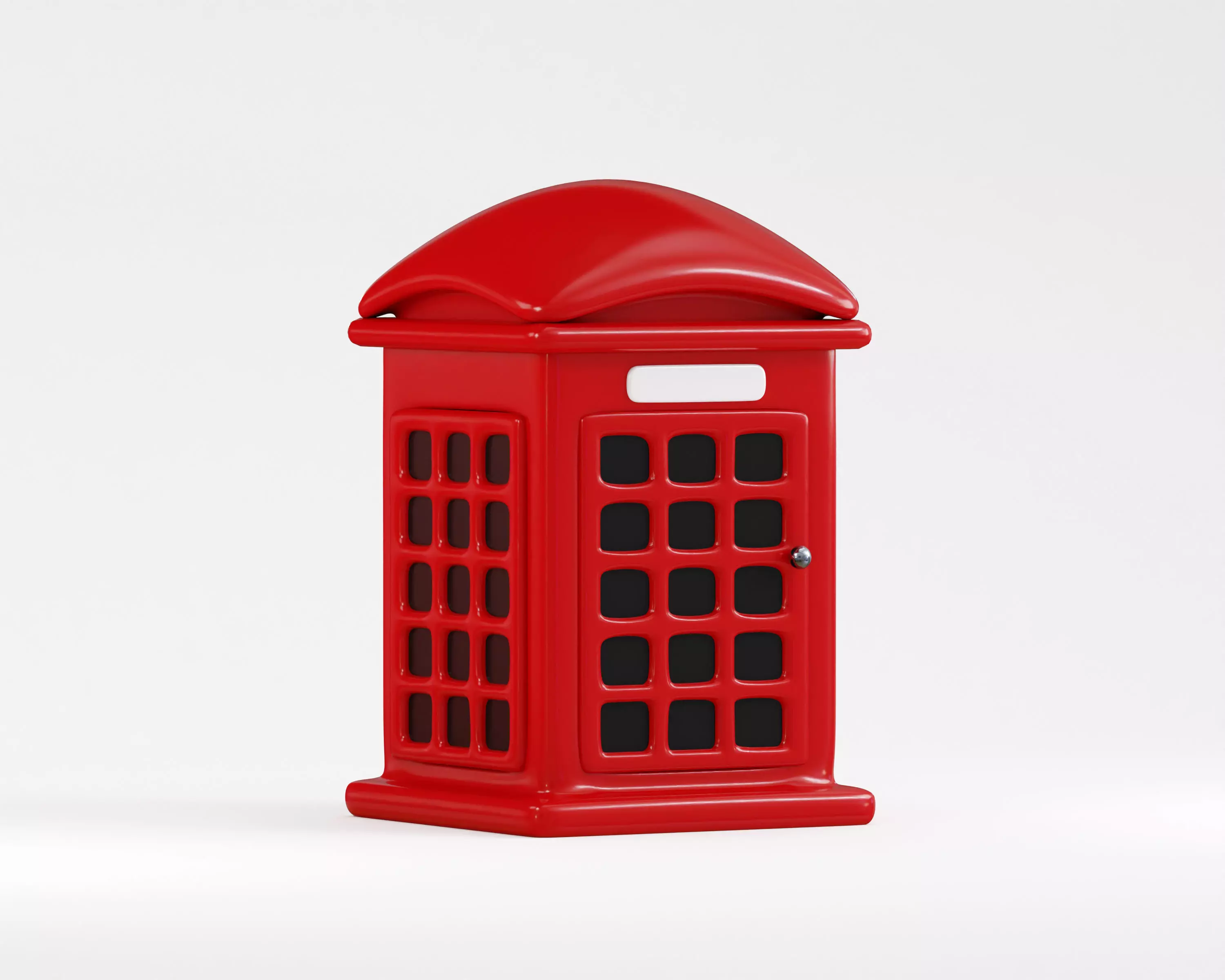 Red Telephone Booth Low-poly 3D model