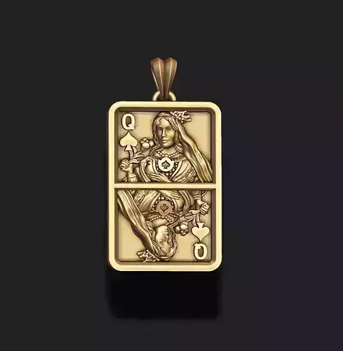 Spade queen playing card pendant light