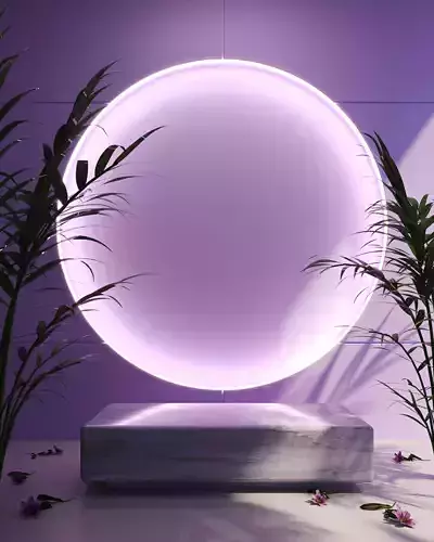 Soft Purple Aesthetic Mockup 3D Scene