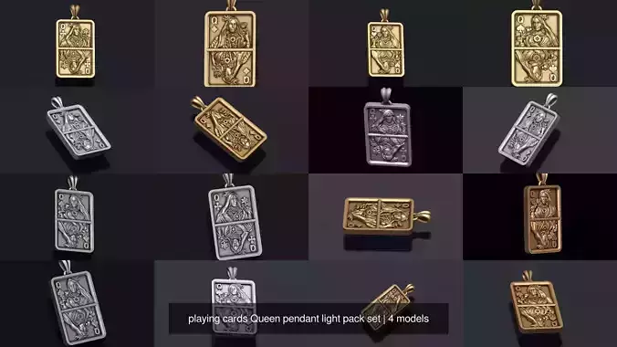 playing cards Queen pendant light pack set