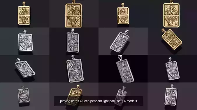 playing cards Queen pendant light pack set