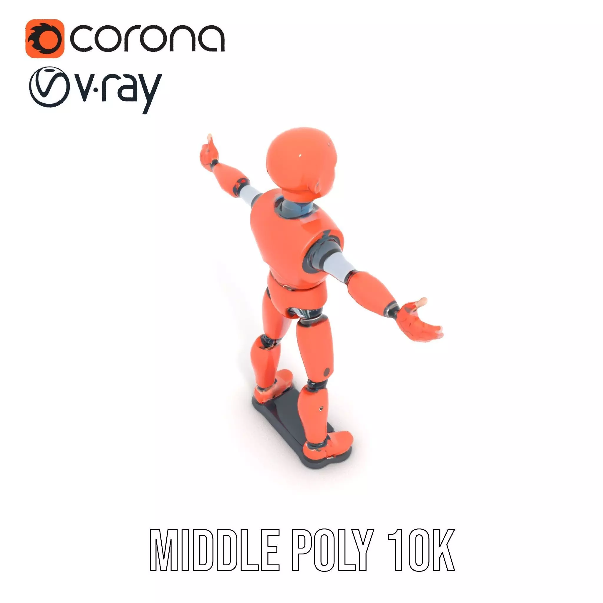 Orange Robot Mannequin model pack Low-poly 3D model_19