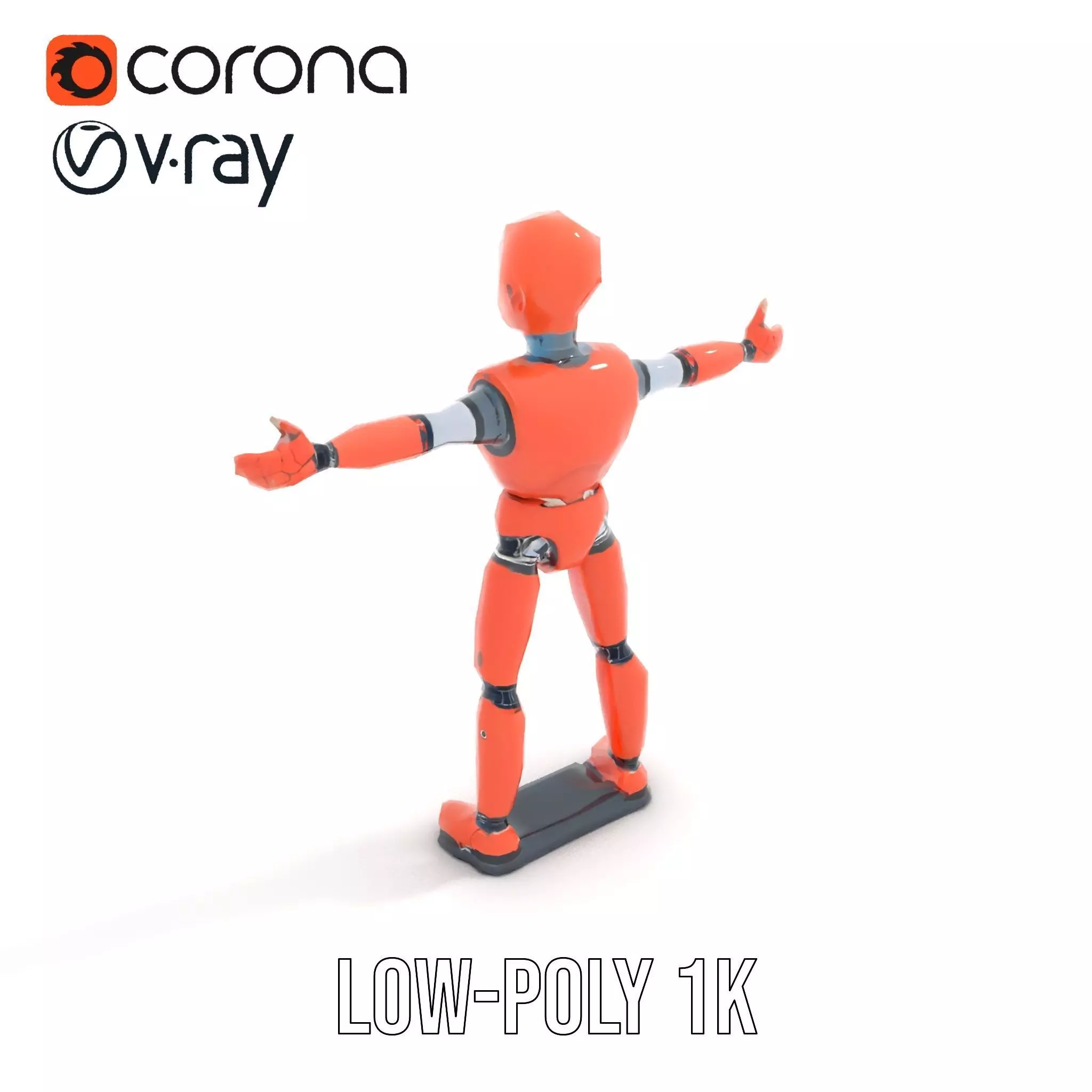 Orange Robot Mannequin model pack Low-poly 3D model_28