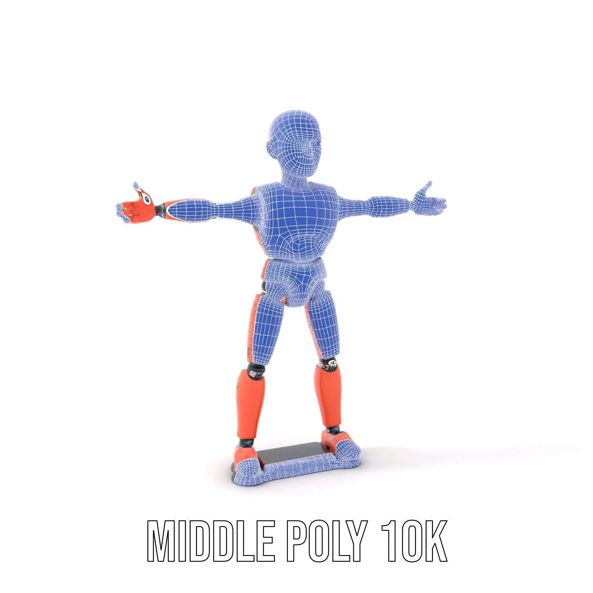 Orange Robot Mannequin model pack Low-poly 3D model_6