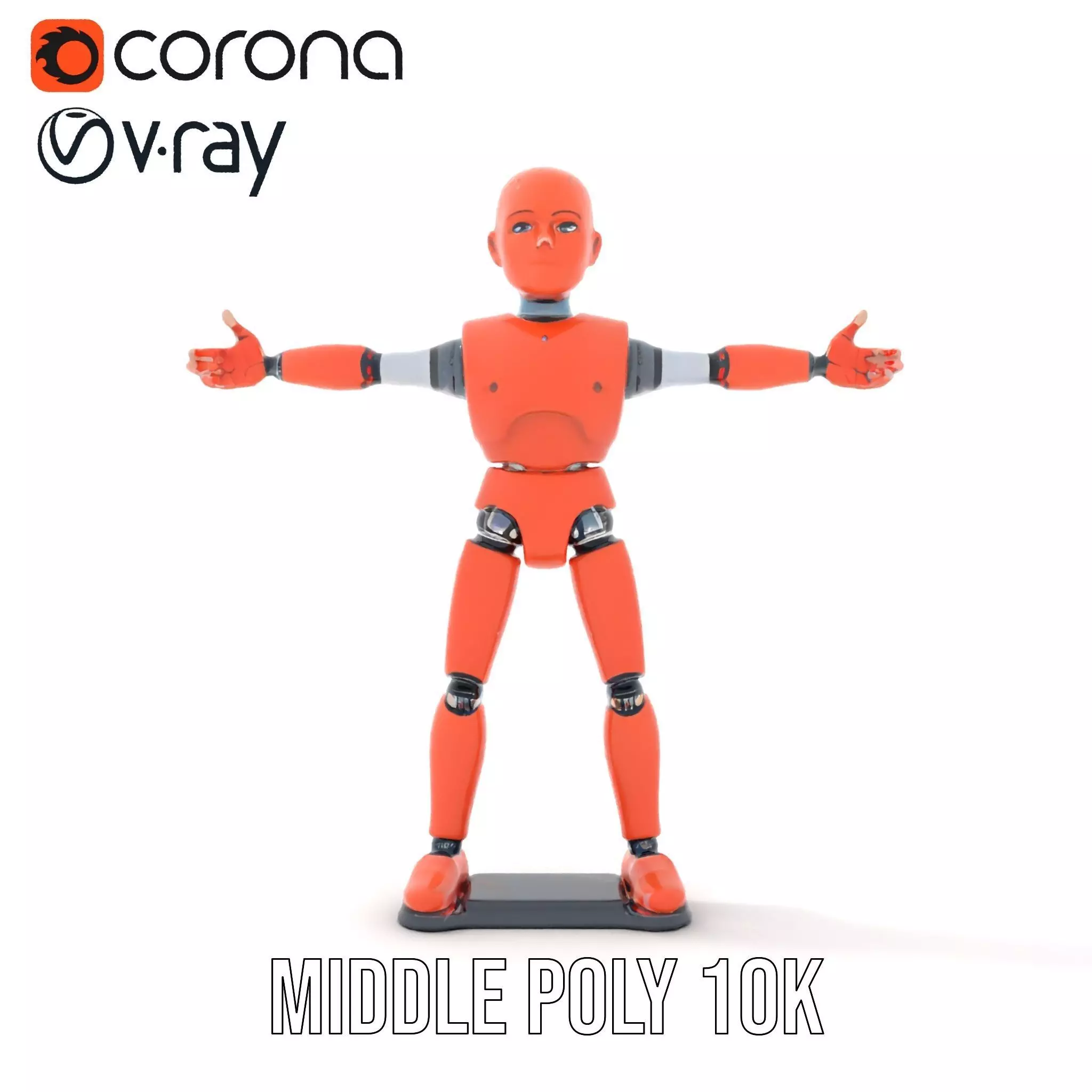Orange Robot Mannequin model pack Low-poly 3D model_27