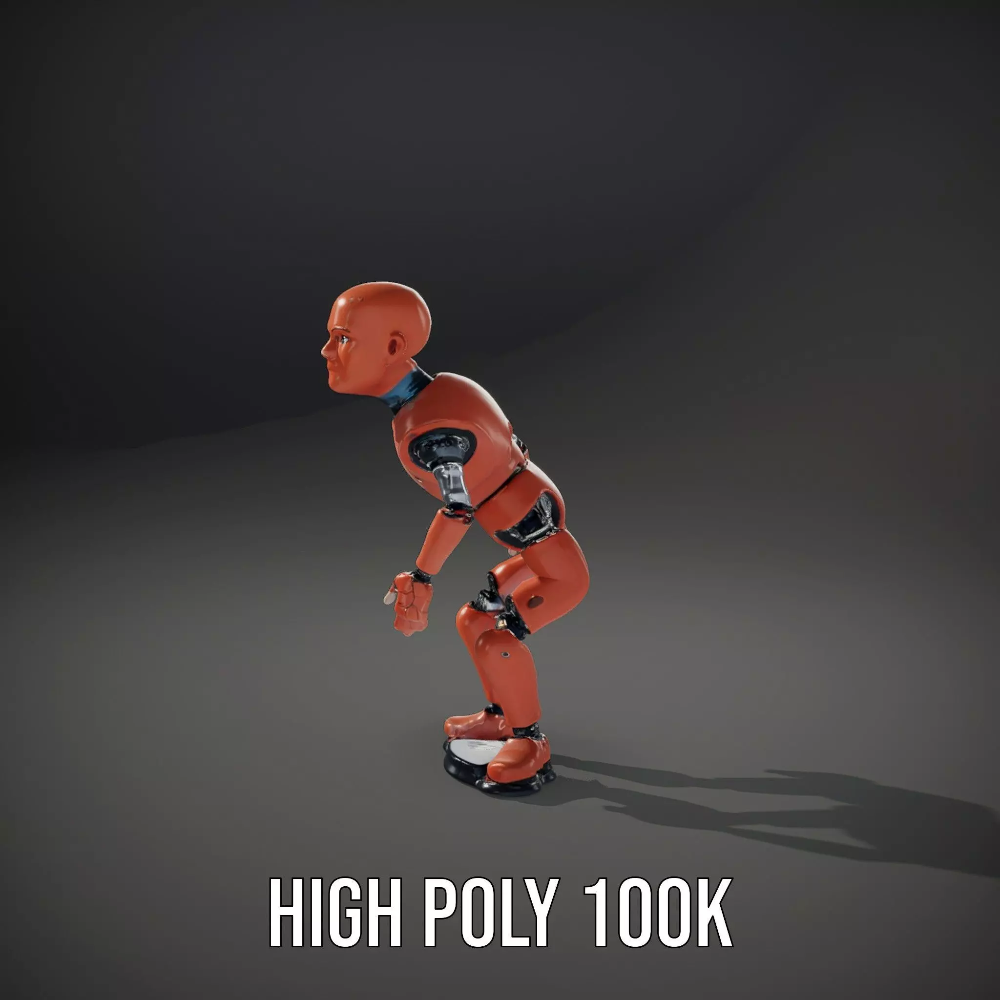 Orange Robot Mannequin model pack Low-poly 3D model_10