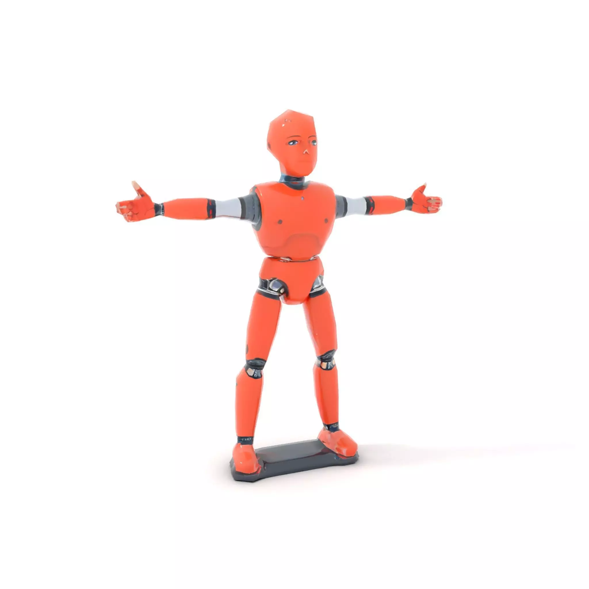 Orange Robot Mannequin model pack Low-poly 3D model_7