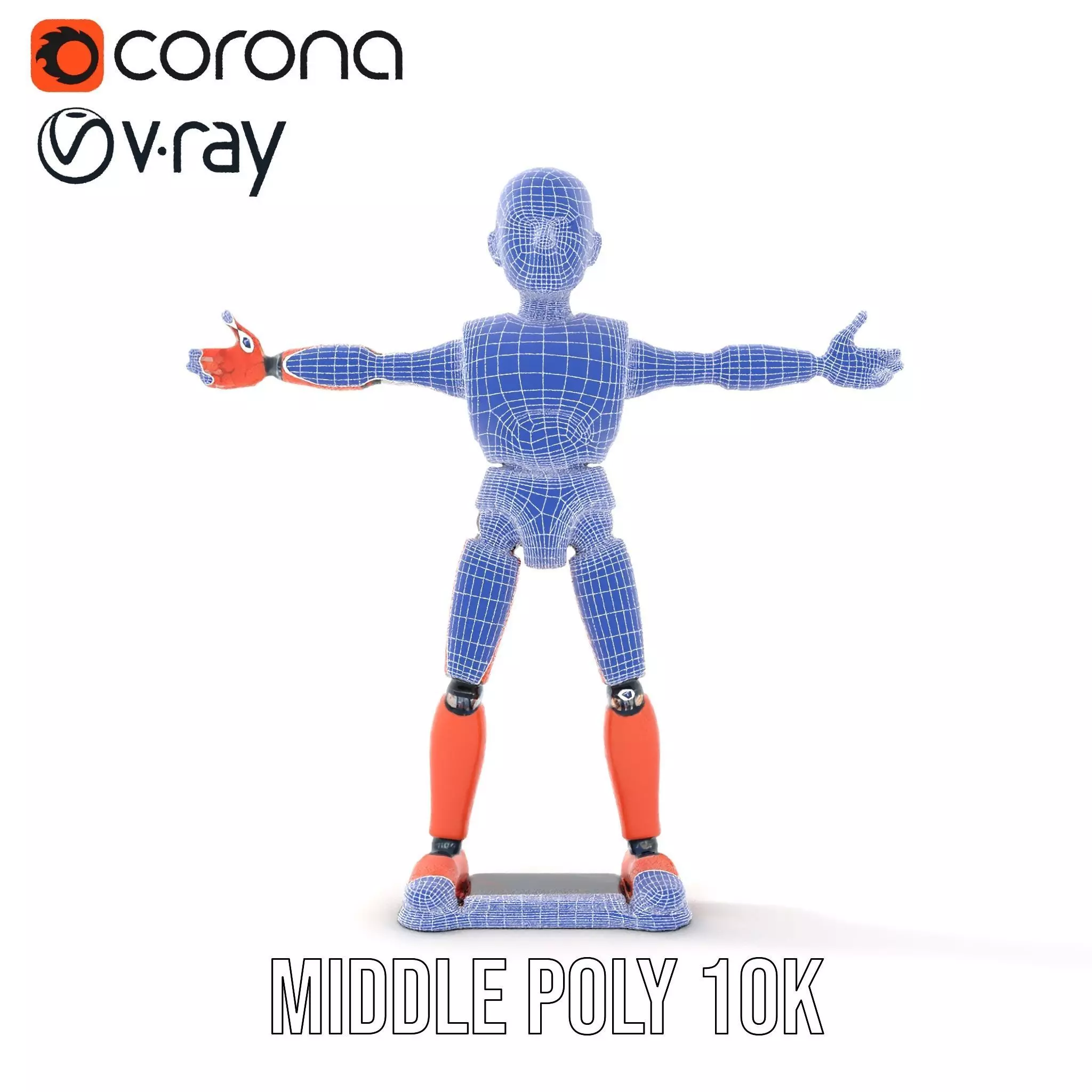 Orange Robot Mannequin model pack Low-poly 3D model_22
