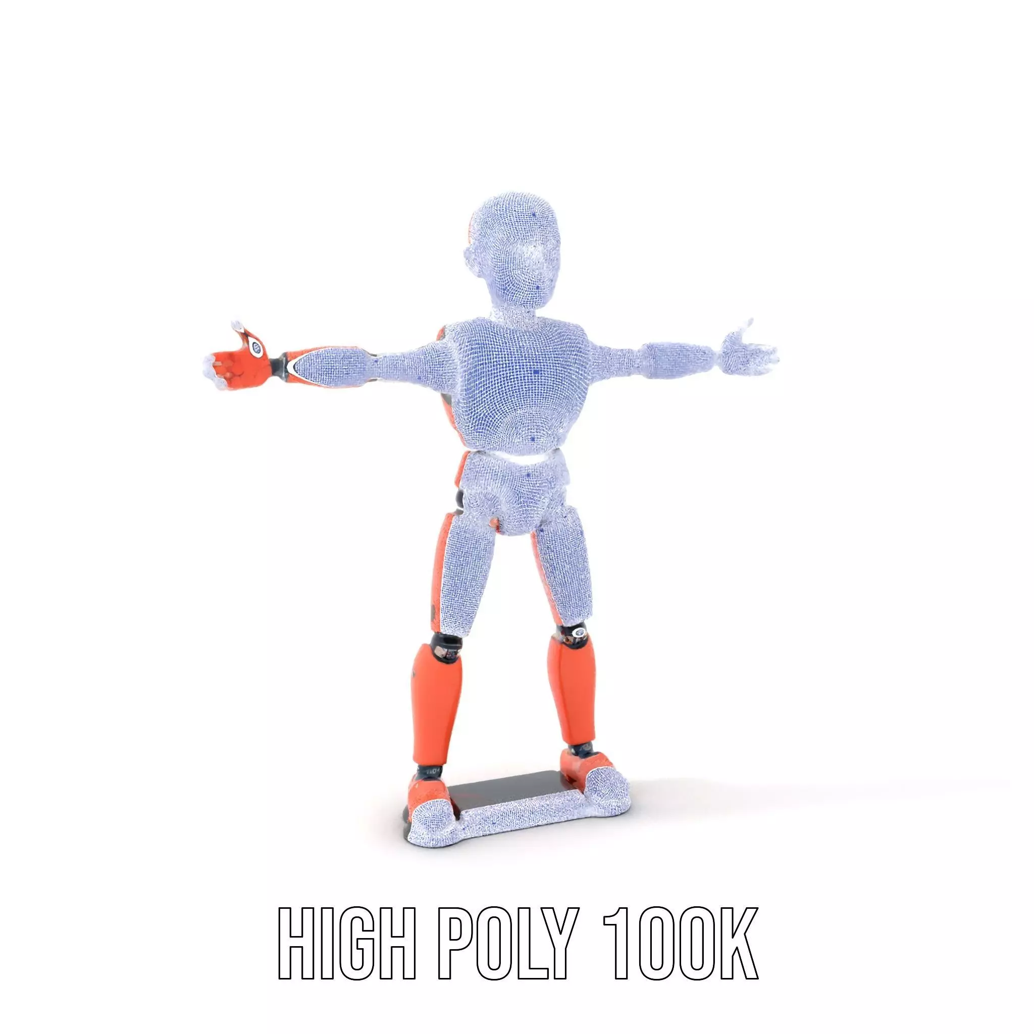 Orange Robot Mannequin model pack Low-poly 3D model_4