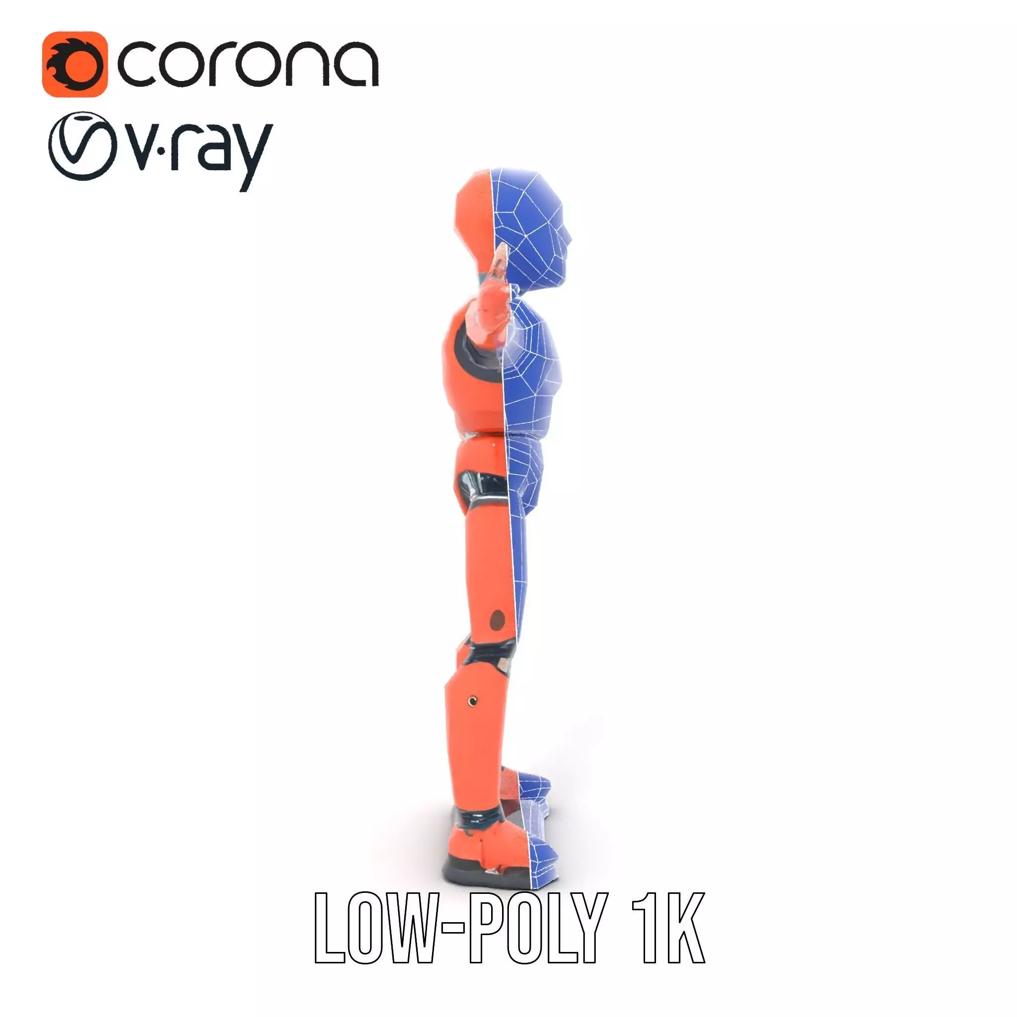 Orange Robot Mannequin model pack Low-poly 3D model_18
