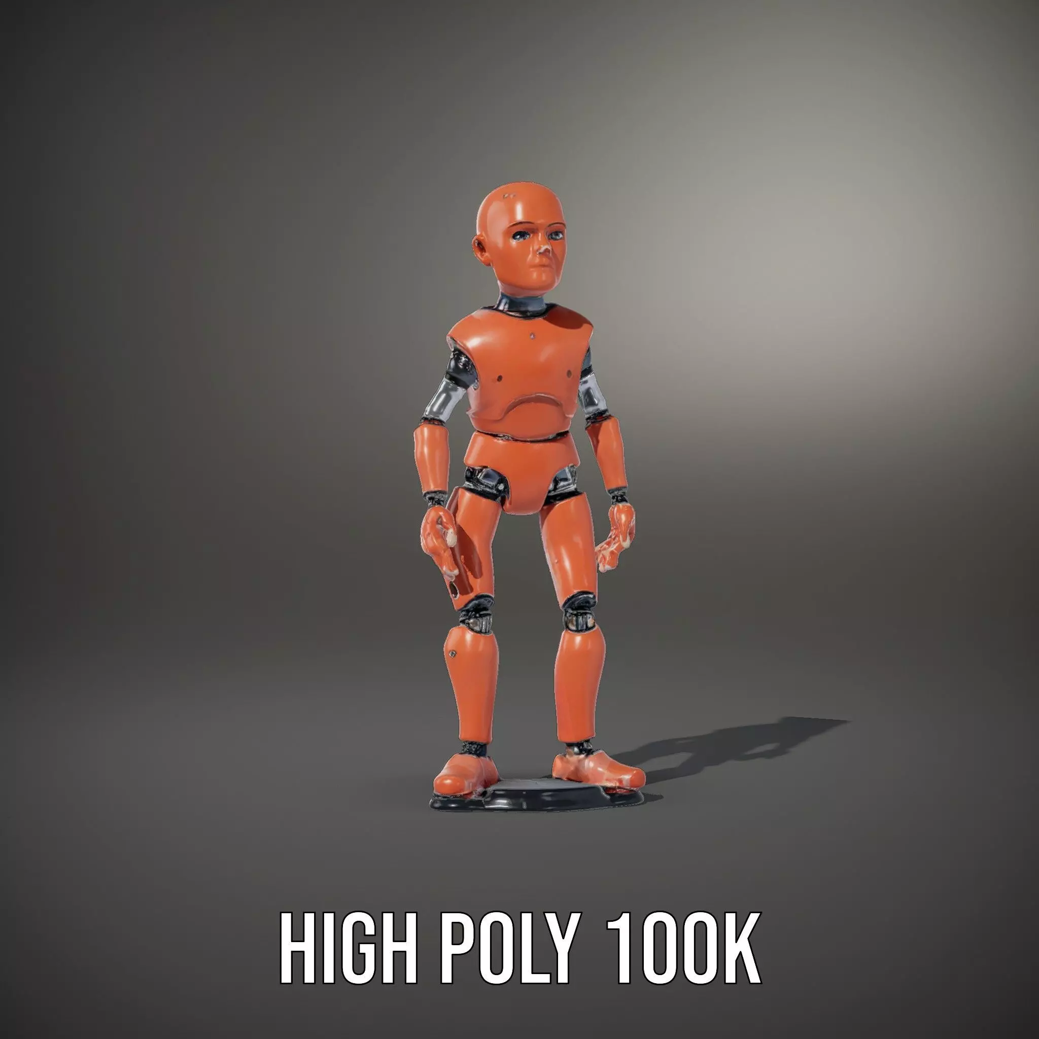 Orange Robot Mannequin model pack Low-poly 3D model_8