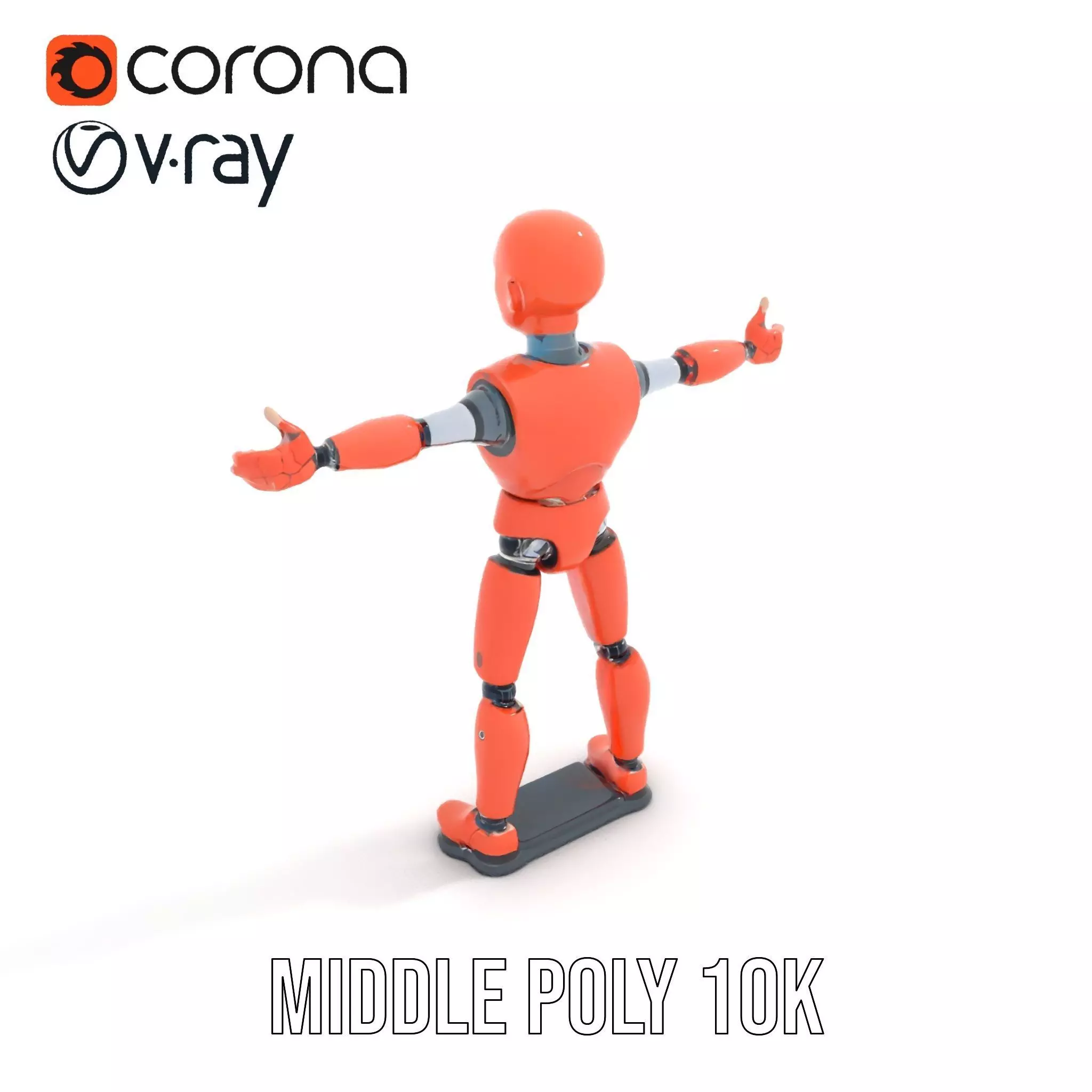 Orange Robot Mannequin model pack Low-poly 3D model_11