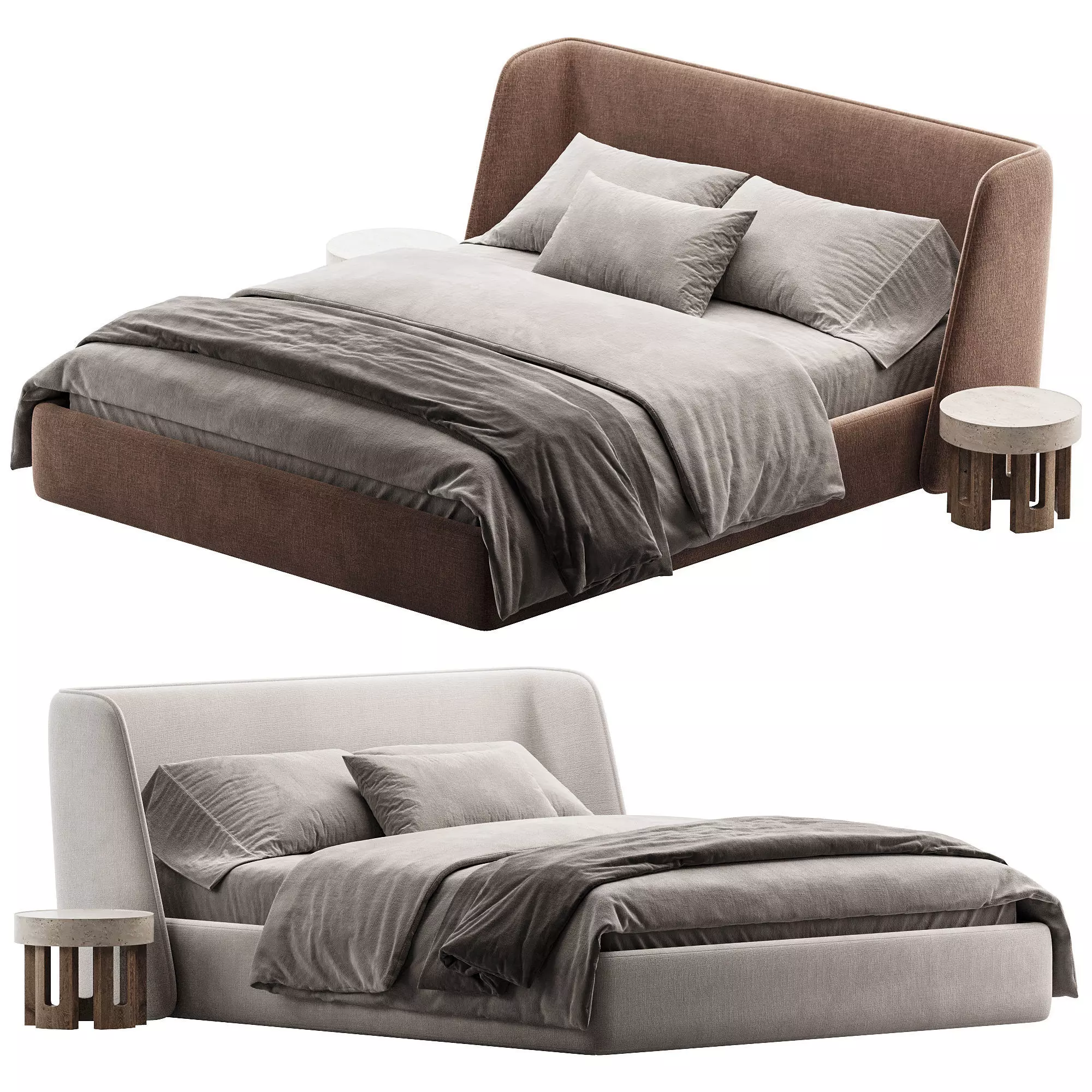 Bed Pyora Low-poly 3D model_0