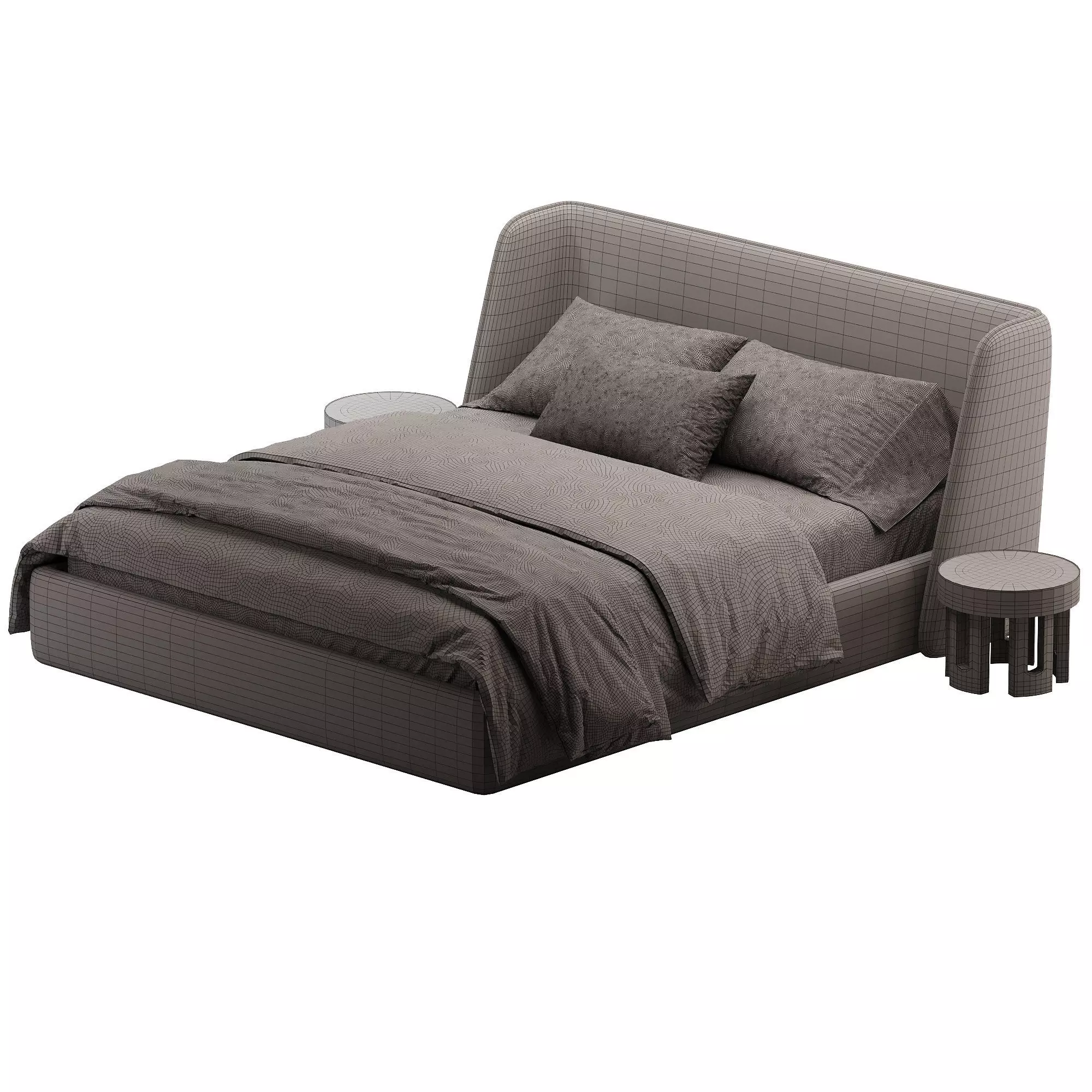 Bed Pyora Low-poly 3D model_2