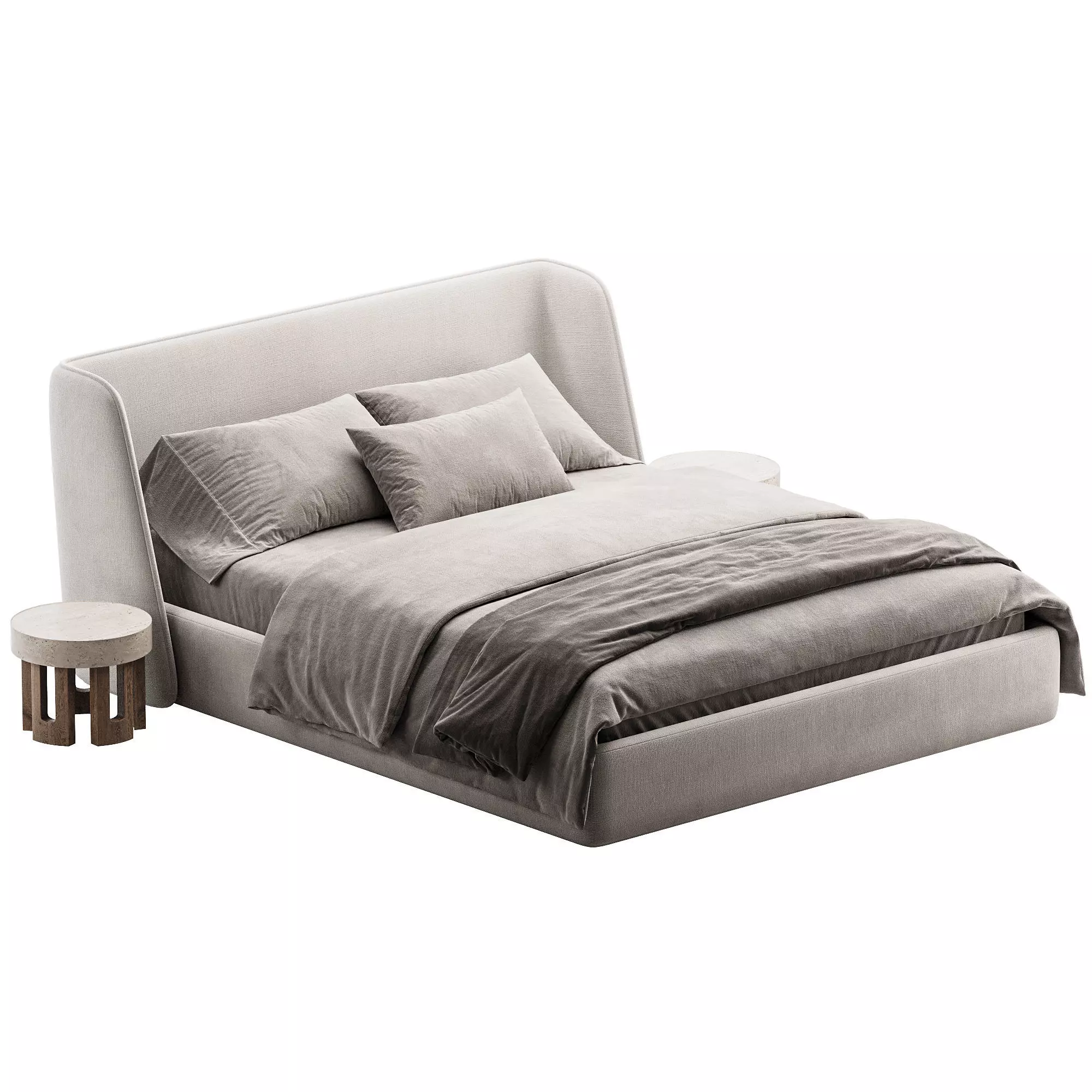 Bed Pyora Low-poly 3D model_1