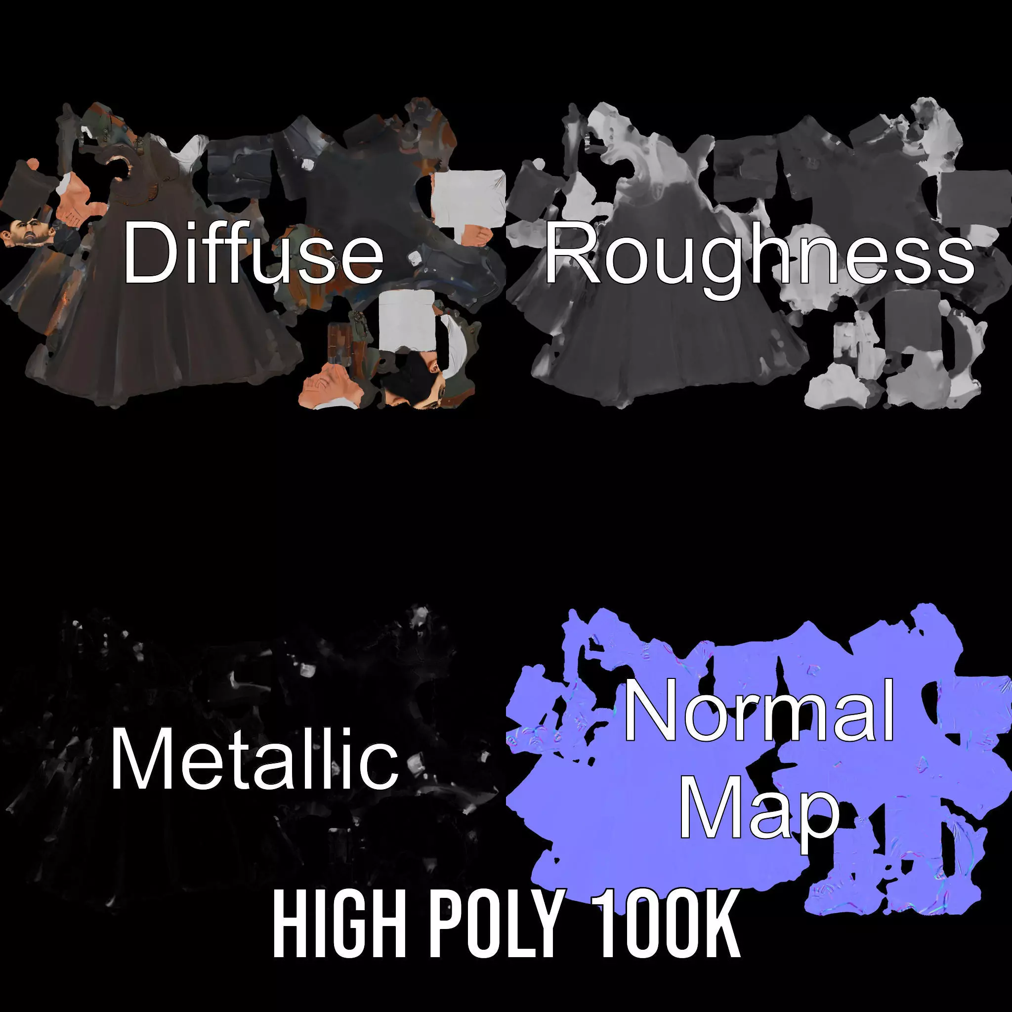 Medieval Warrior Attire model pack Low-poly 3D model_3