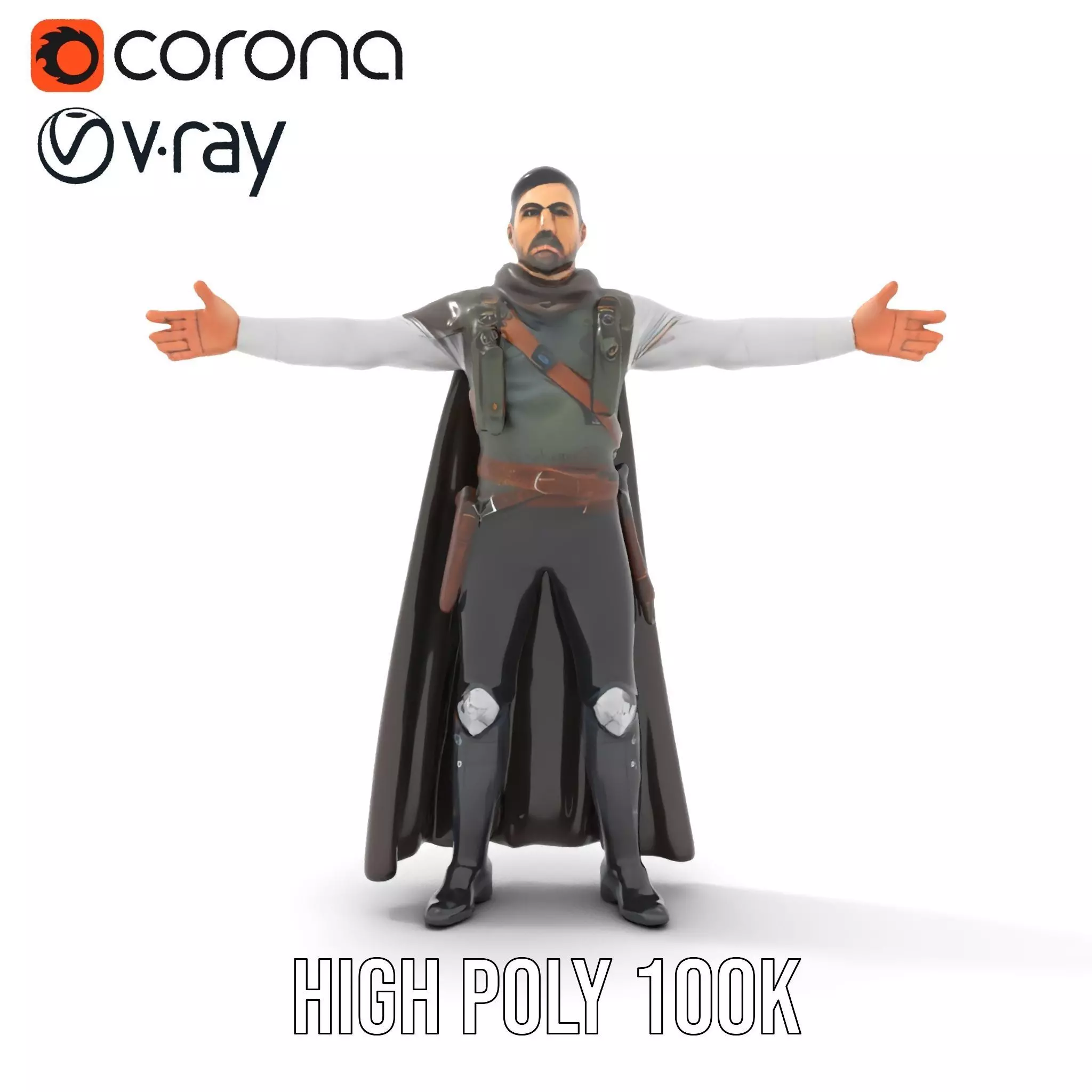 Medieval Warrior Attire model pack Low-poly 3D model_8