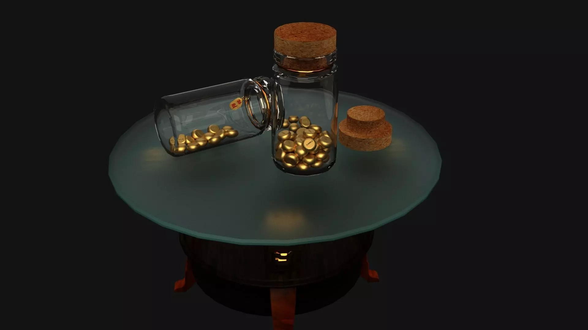 Chinese display stand Low-poly 3D model_8