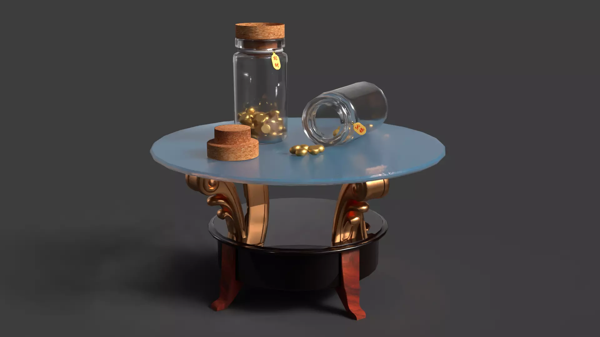 Chinese display stand Low-poly 3D model_9