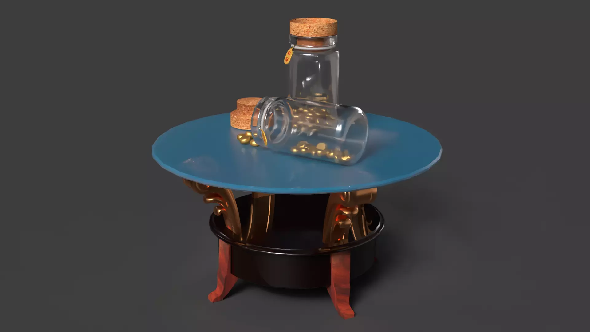 Chinese display stand Low-poly 3D model_11