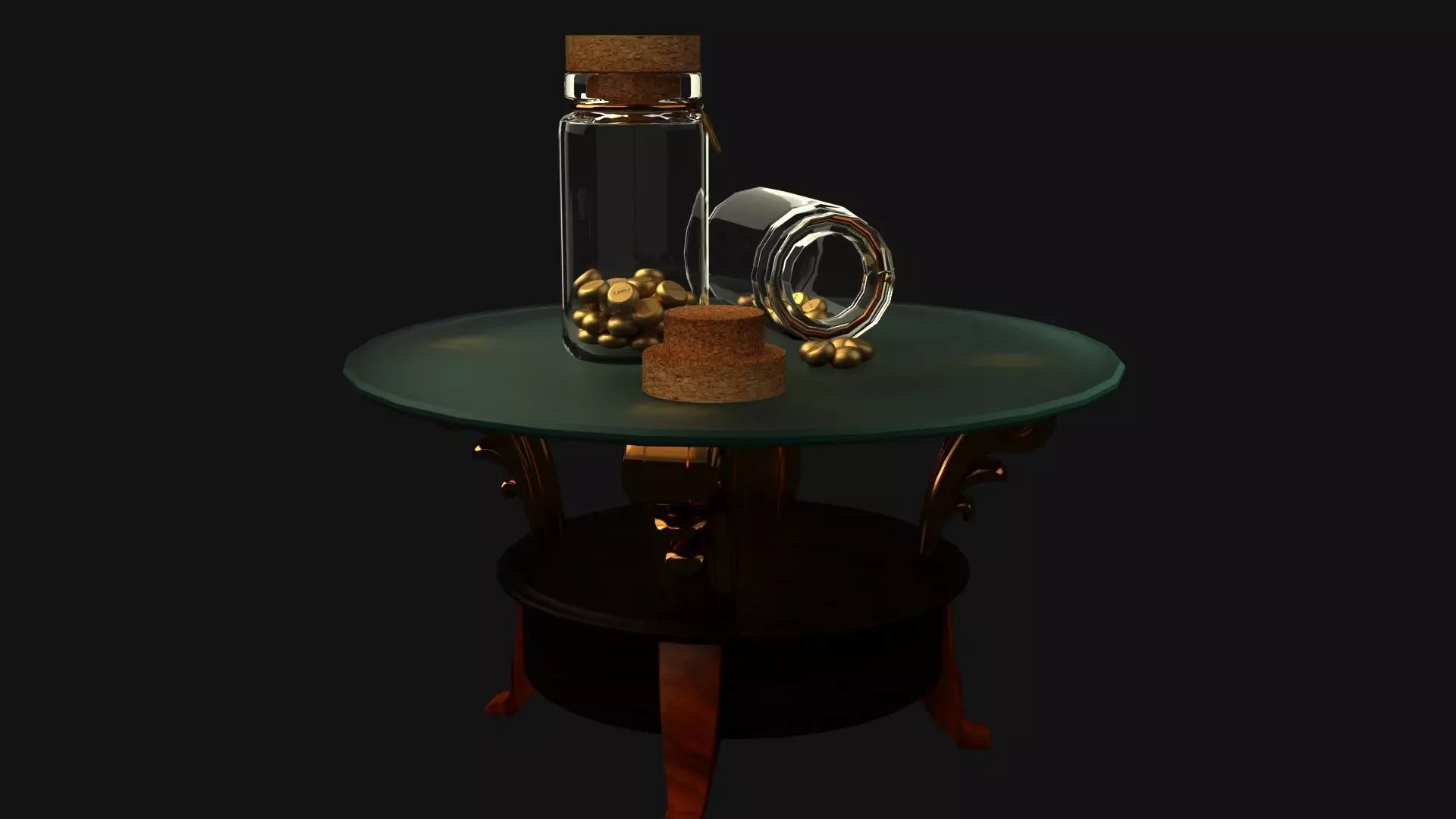 Chinese display stand Low-poly 3D model_2