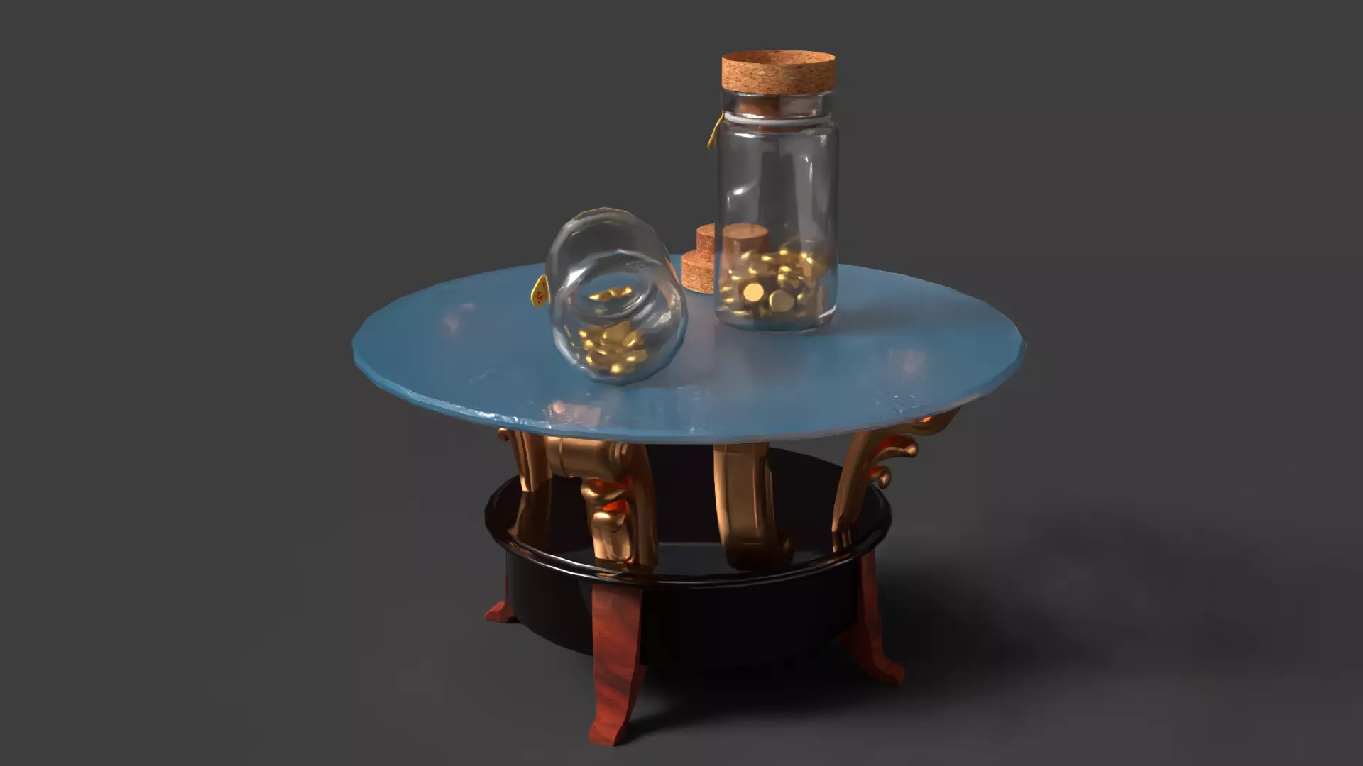 Chinese display stand Low-poly 3D model_13