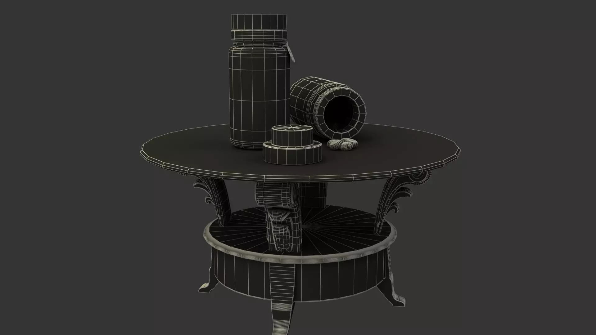 Chinese display stand Low-poly 3D model_4