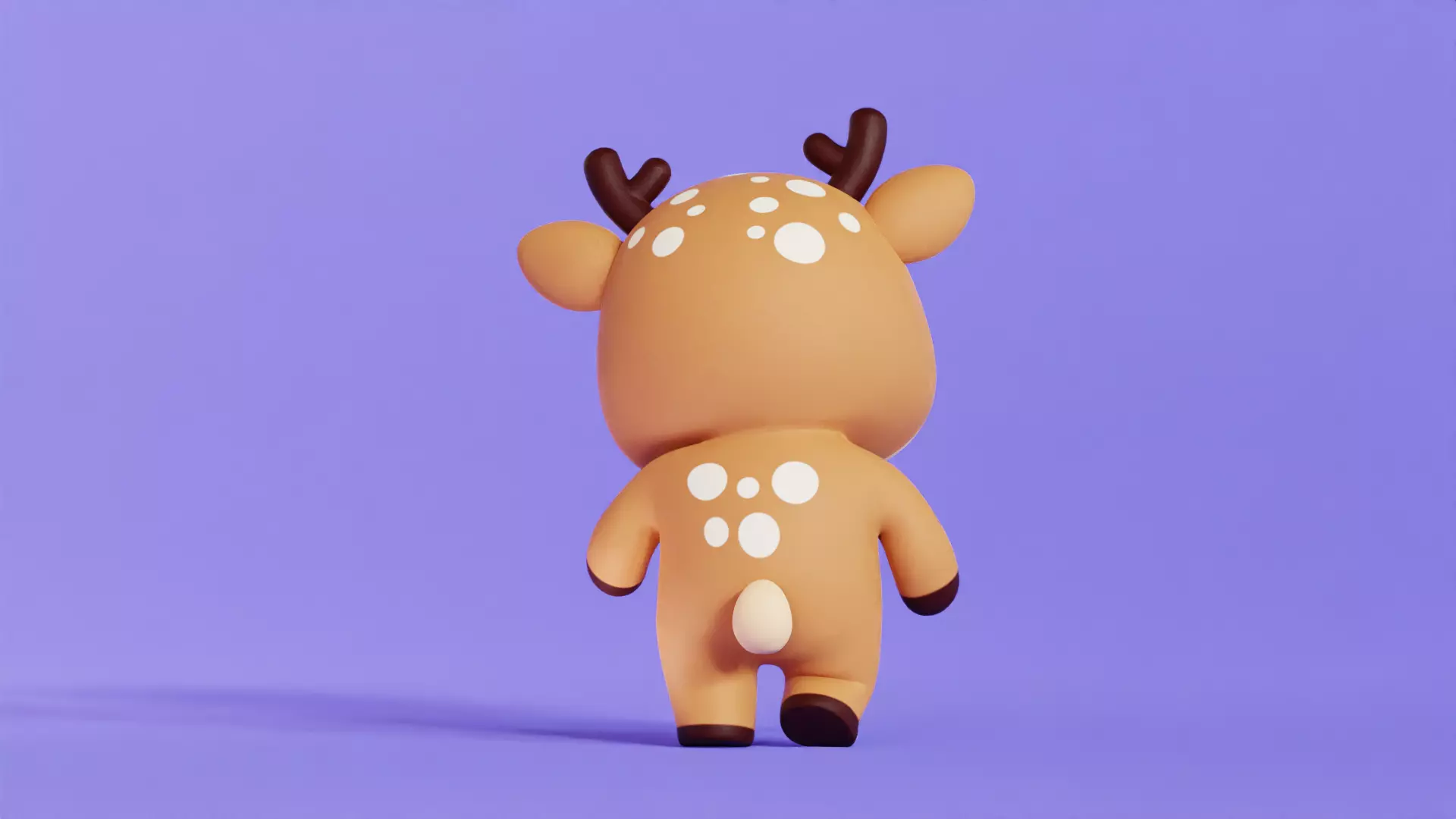 Deer Character Cartoon Chibi Kawaii Low-poly 3D model_10