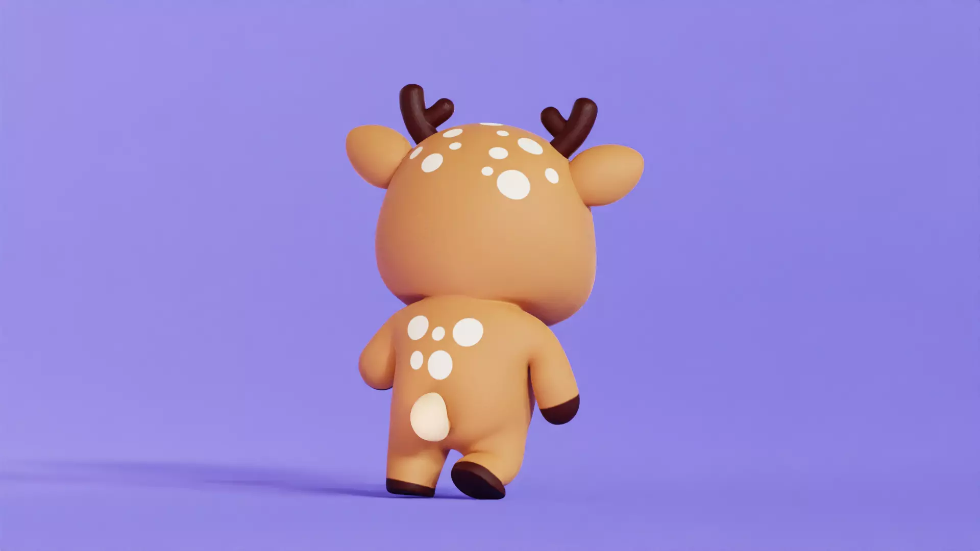 Deer Character Cartoon Chibi Kawaii Low-poly 3D model_5