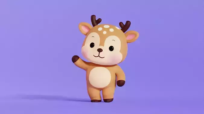 Deer Character Cartoon Chibi Kawaii